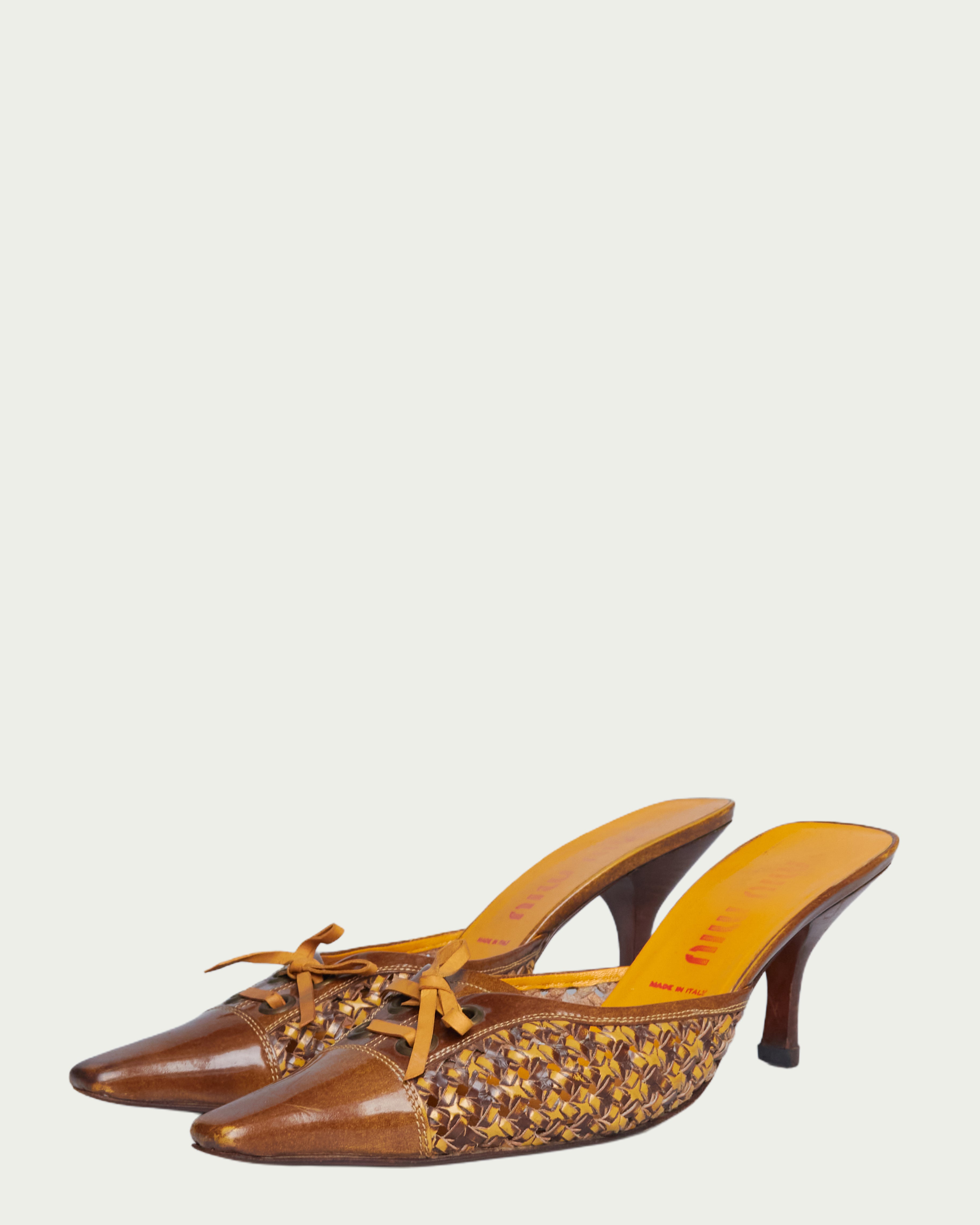 Miu Miu woven leather mules