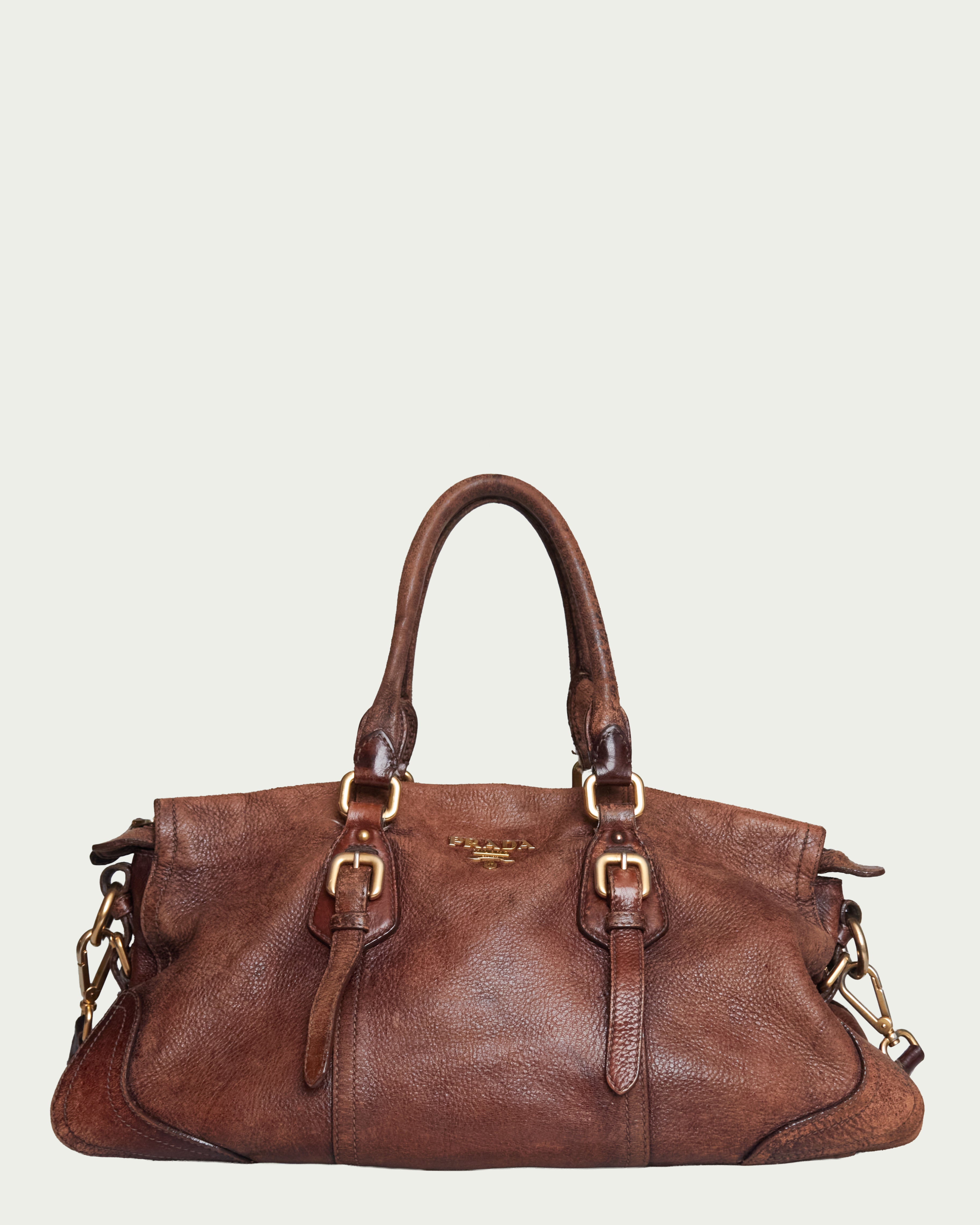 Prada Cervo Leather Satchel Bag