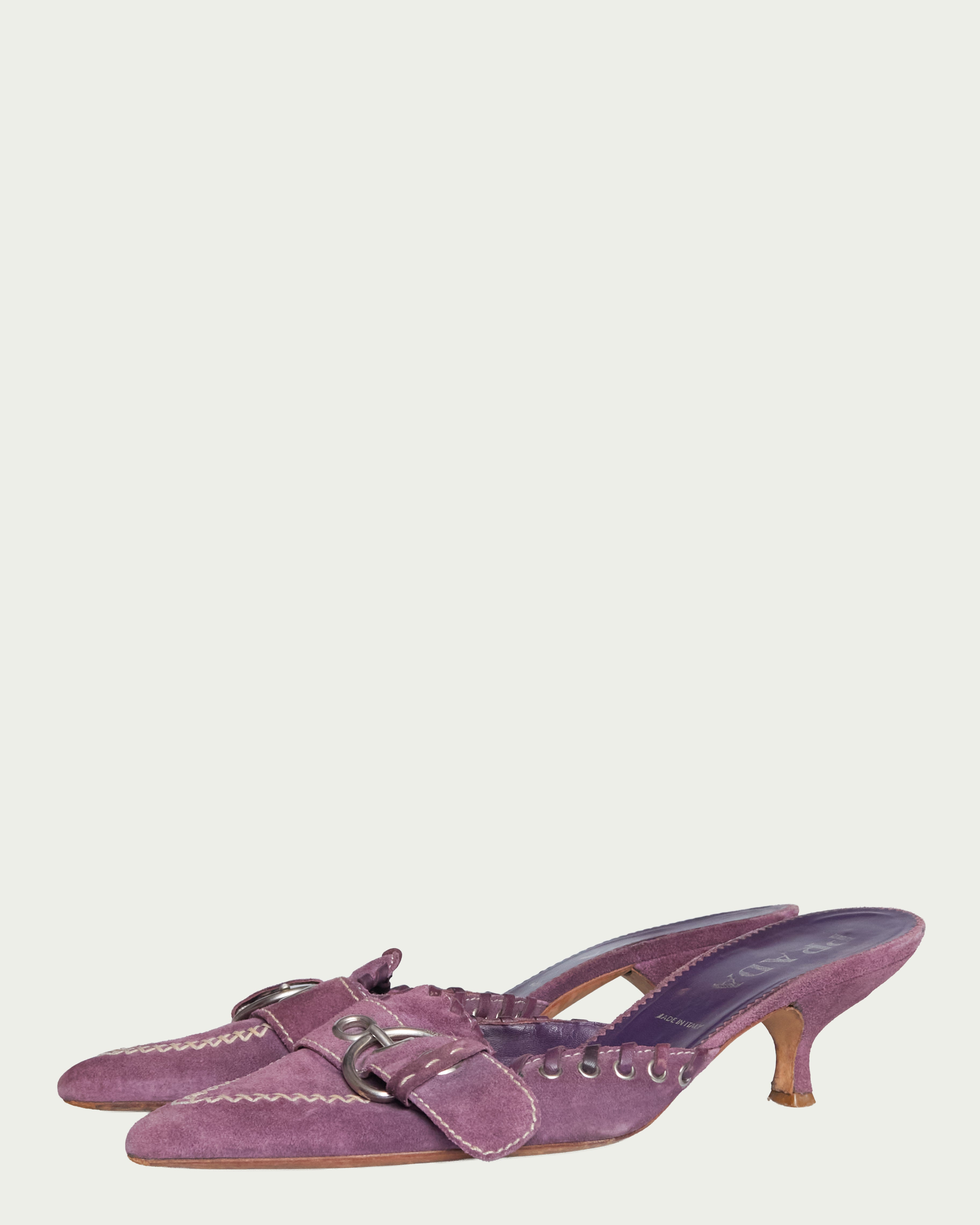 Prada suede kitten heels