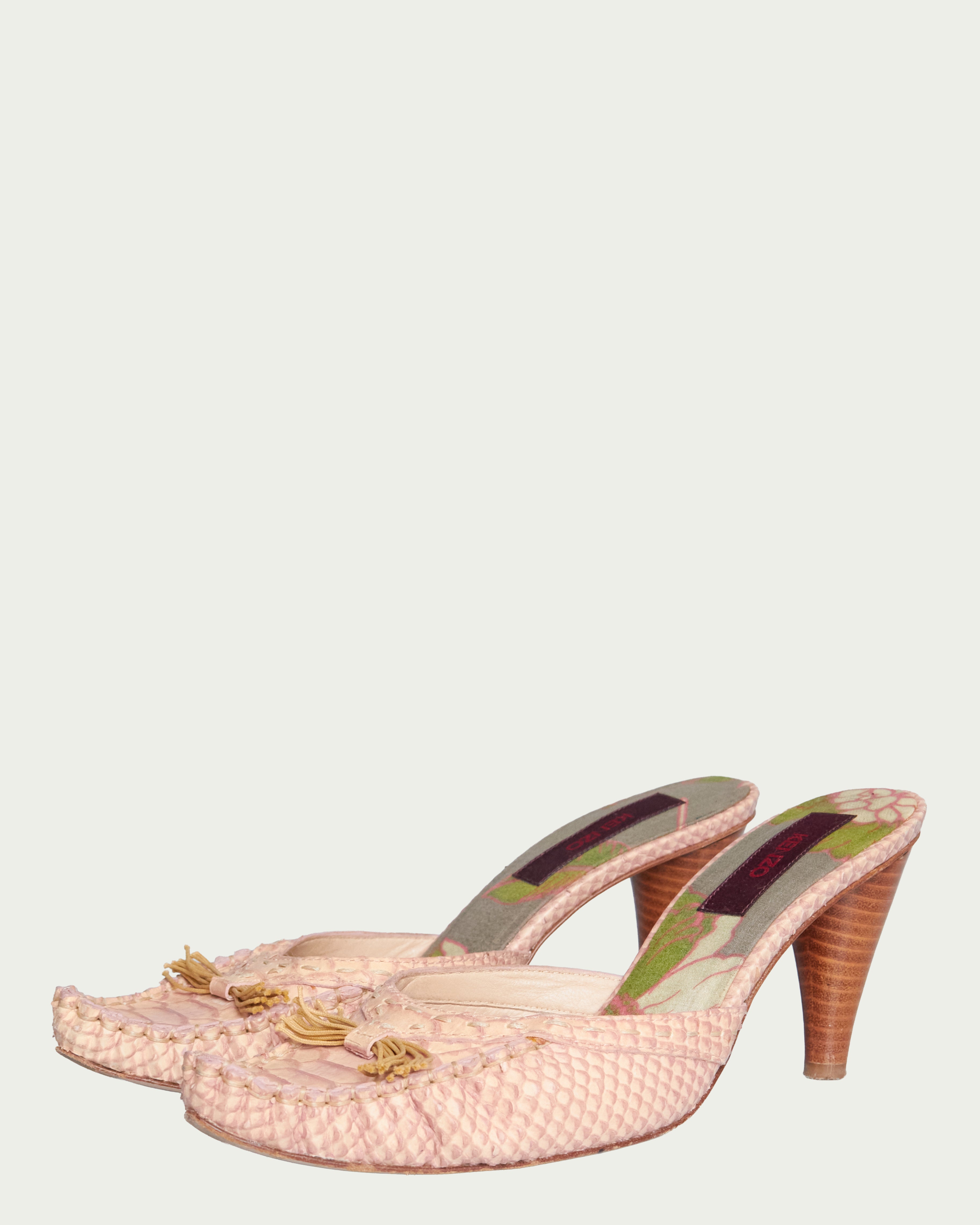 Kenzo leather floral mules