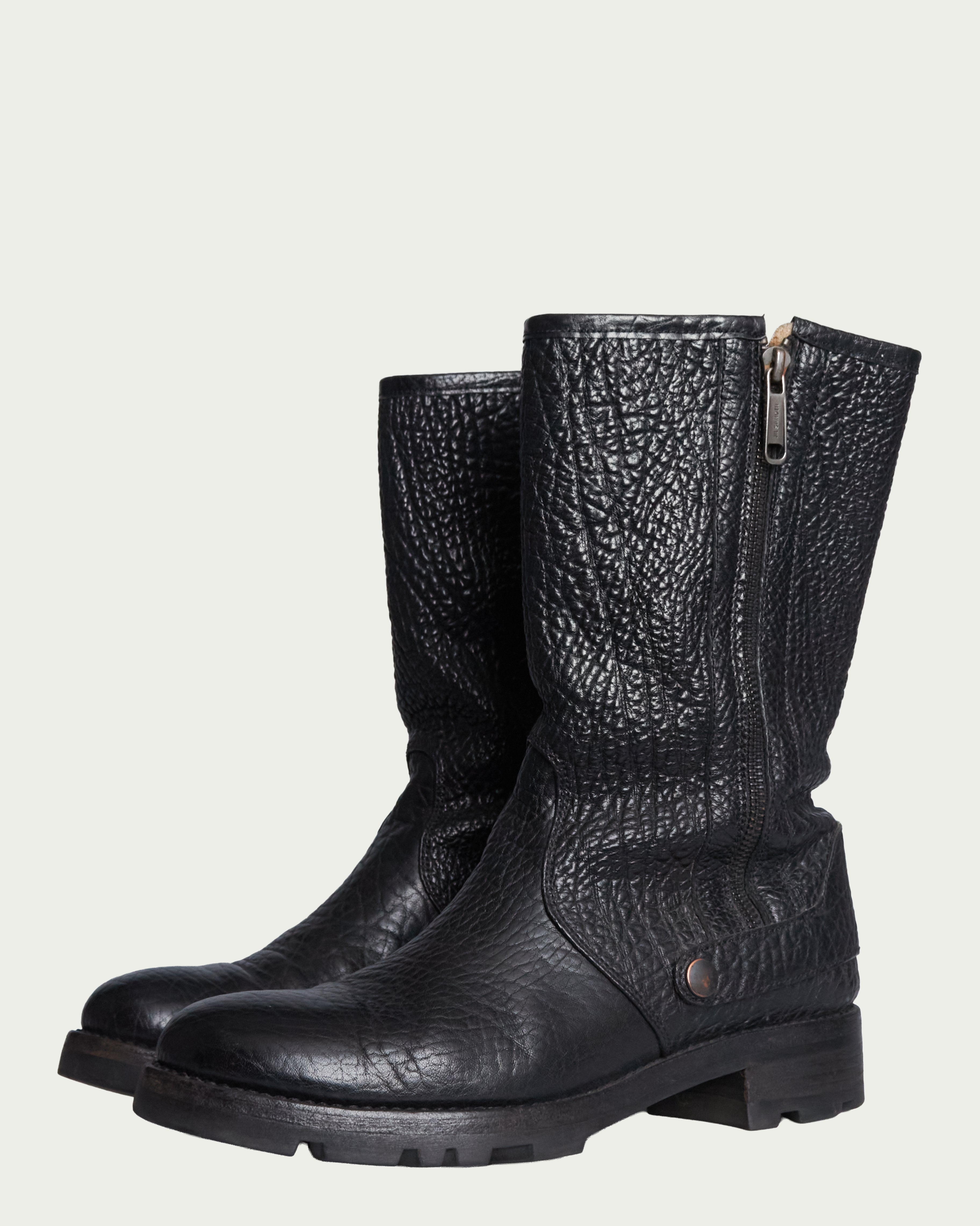 Jil Sander leather moto boots