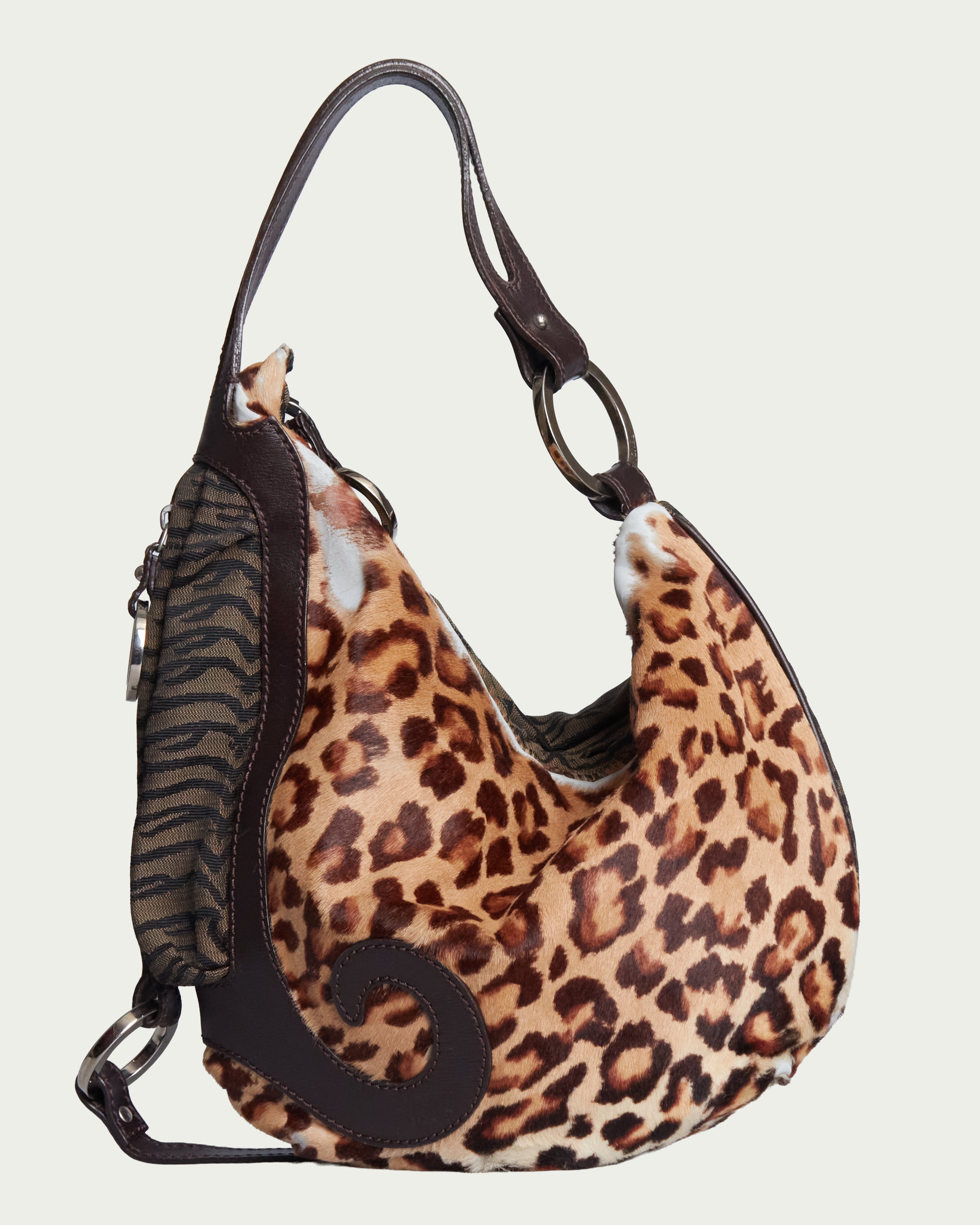 Fendi Leopard Zucca Hobo
