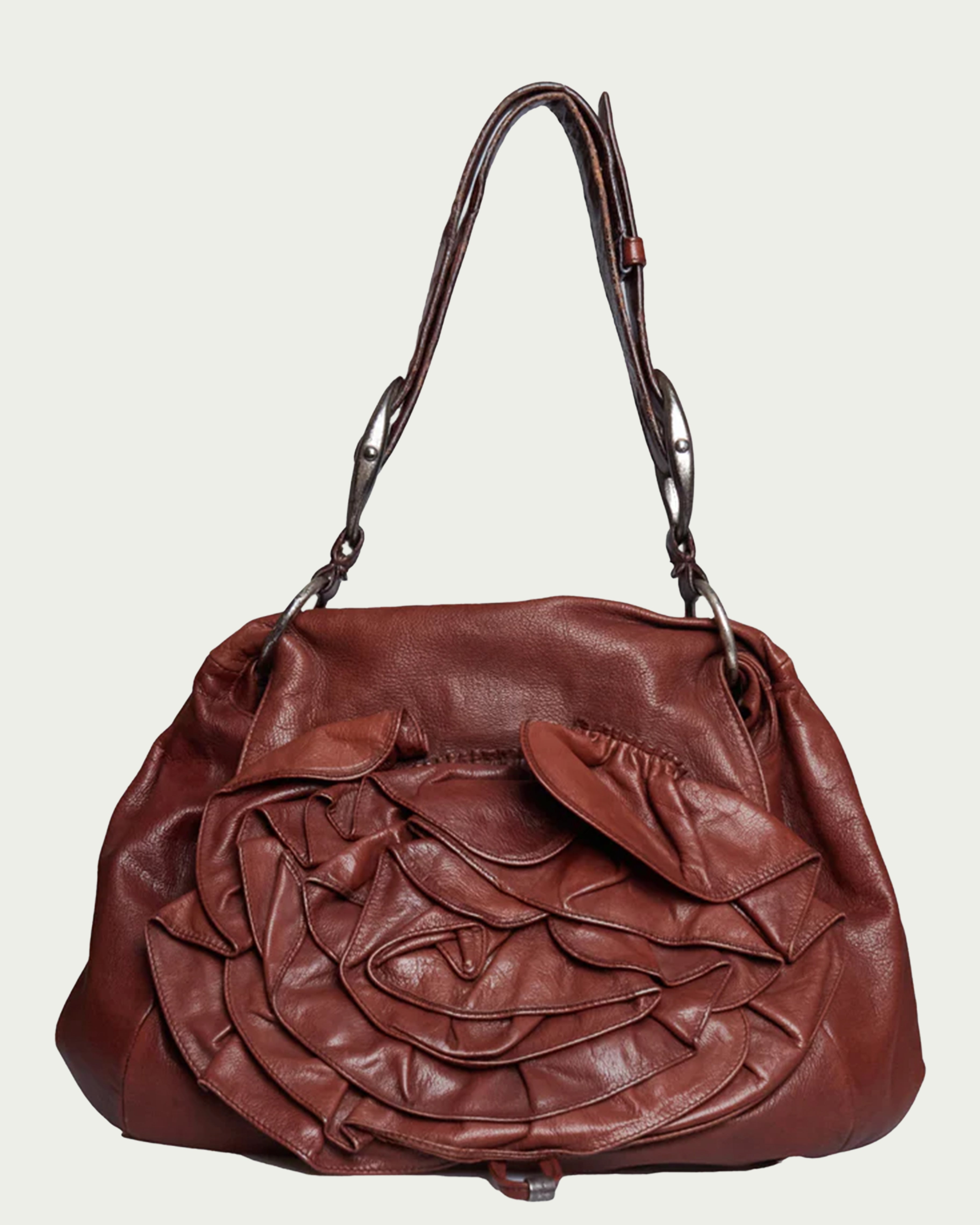 Yves Saint Laurent Nadja Rose Ruffle Bag