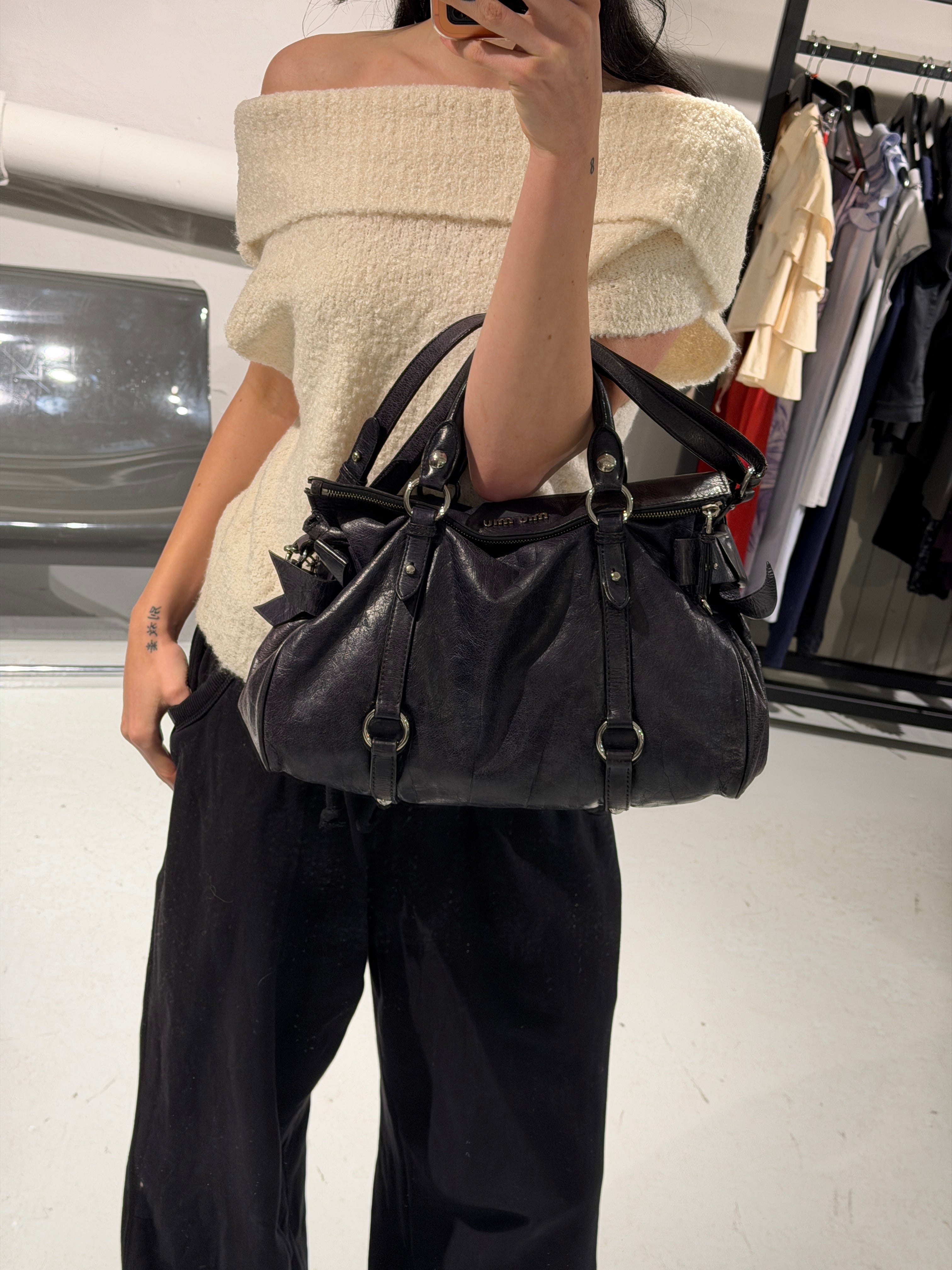 Miu Miu Vitello Lux Bow