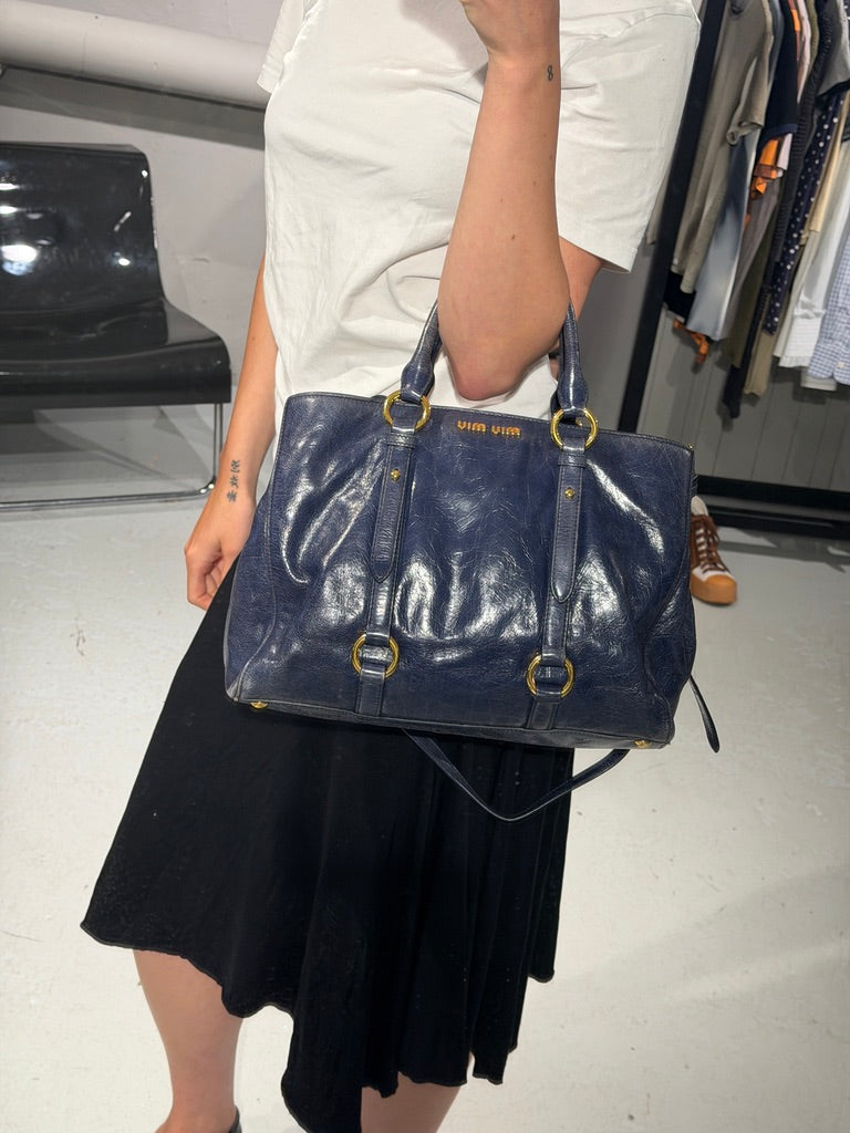 Miu Miu Vitello Lux Bow Tote
