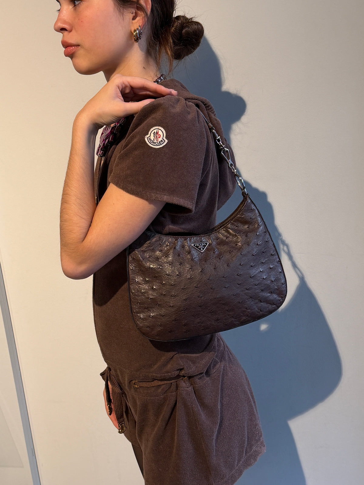 Prada Ostrich Hobo