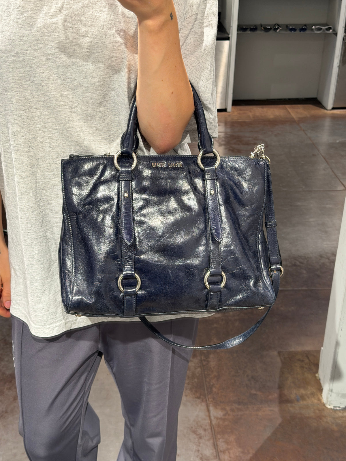 Miu Miu Vitello Lux Bow Tote