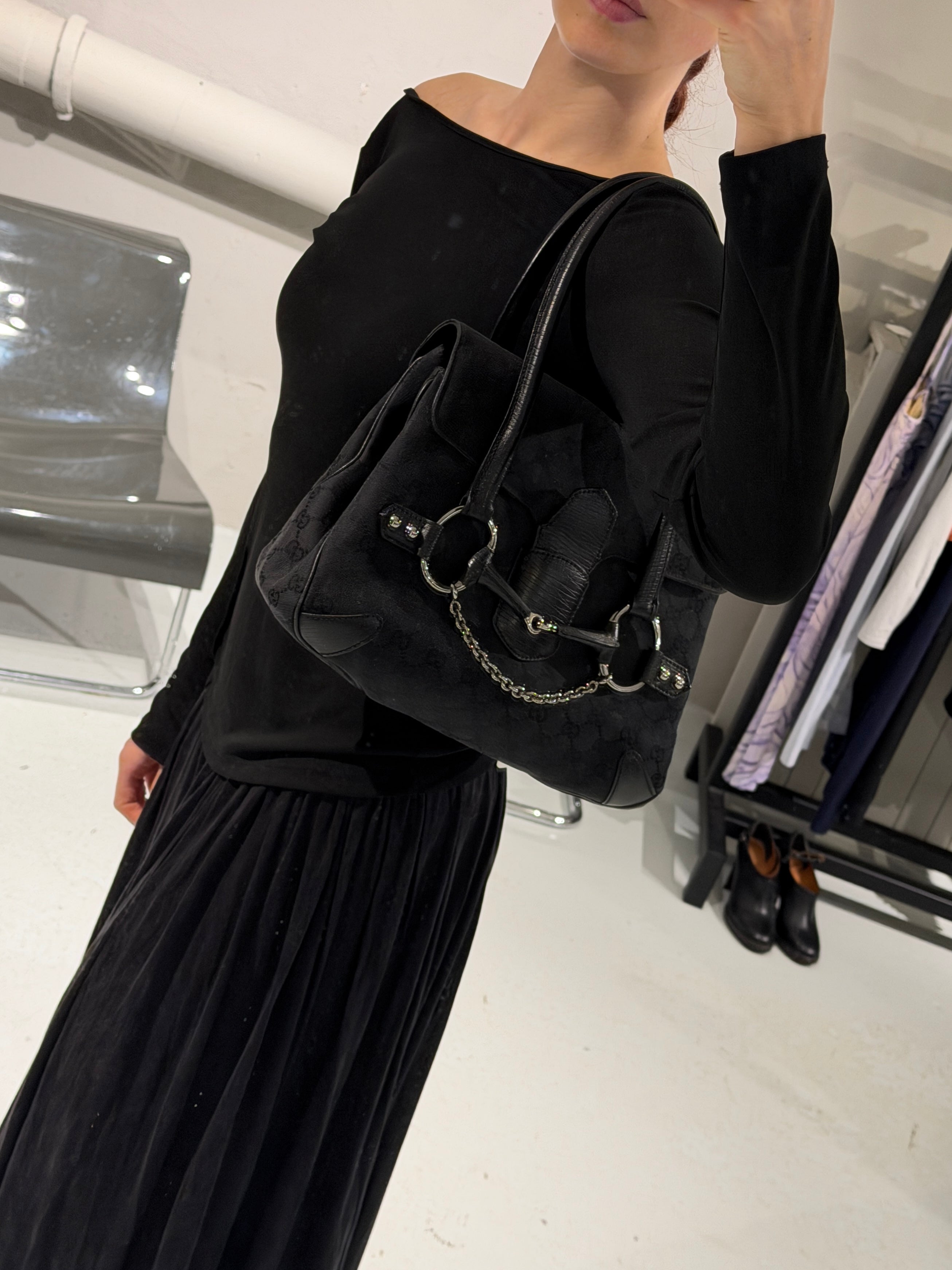 Gucci Horsebit Canvas Tote