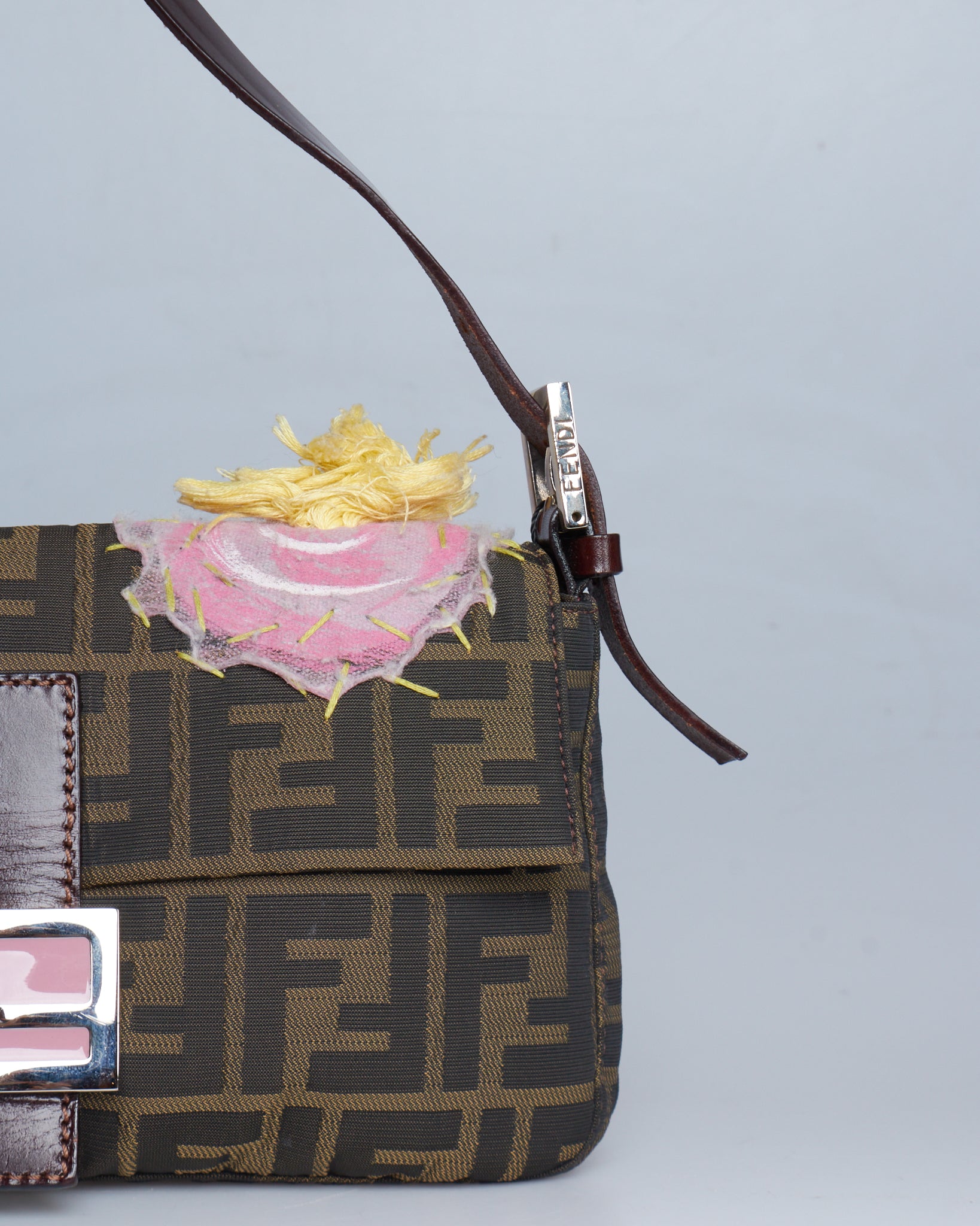 Fendi Patchwork Zucchino Baguette