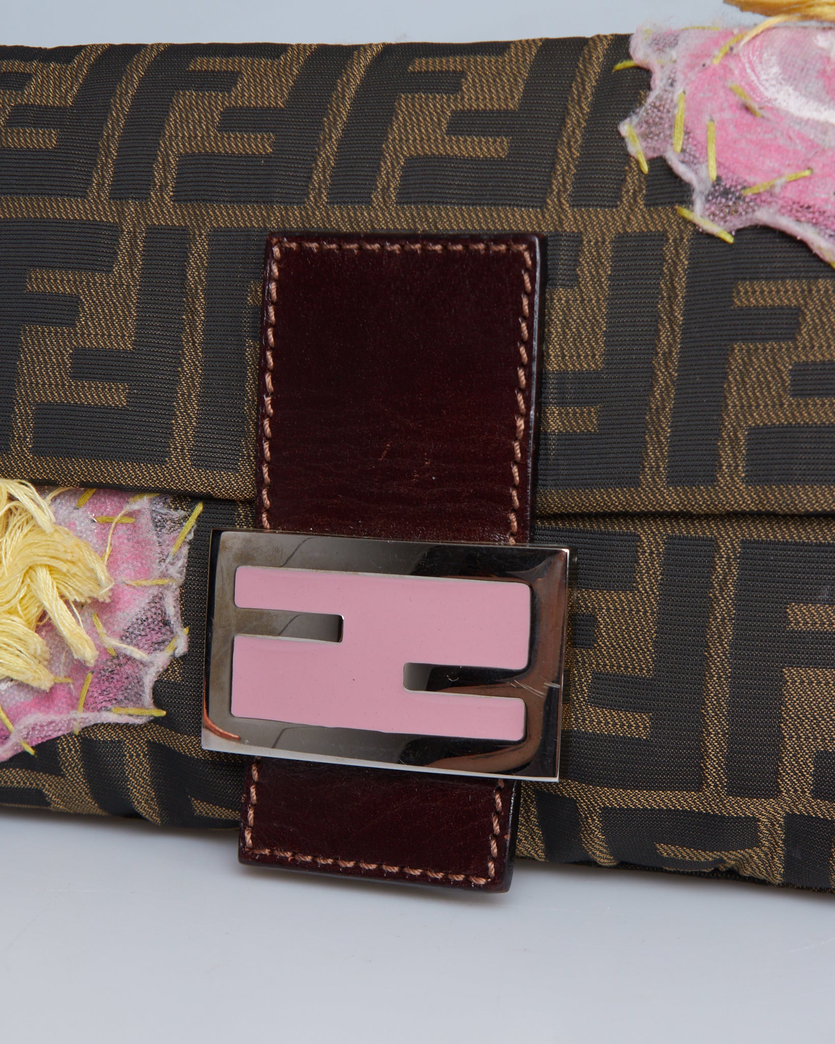 Fendi Patchwork Zucchino Baguette