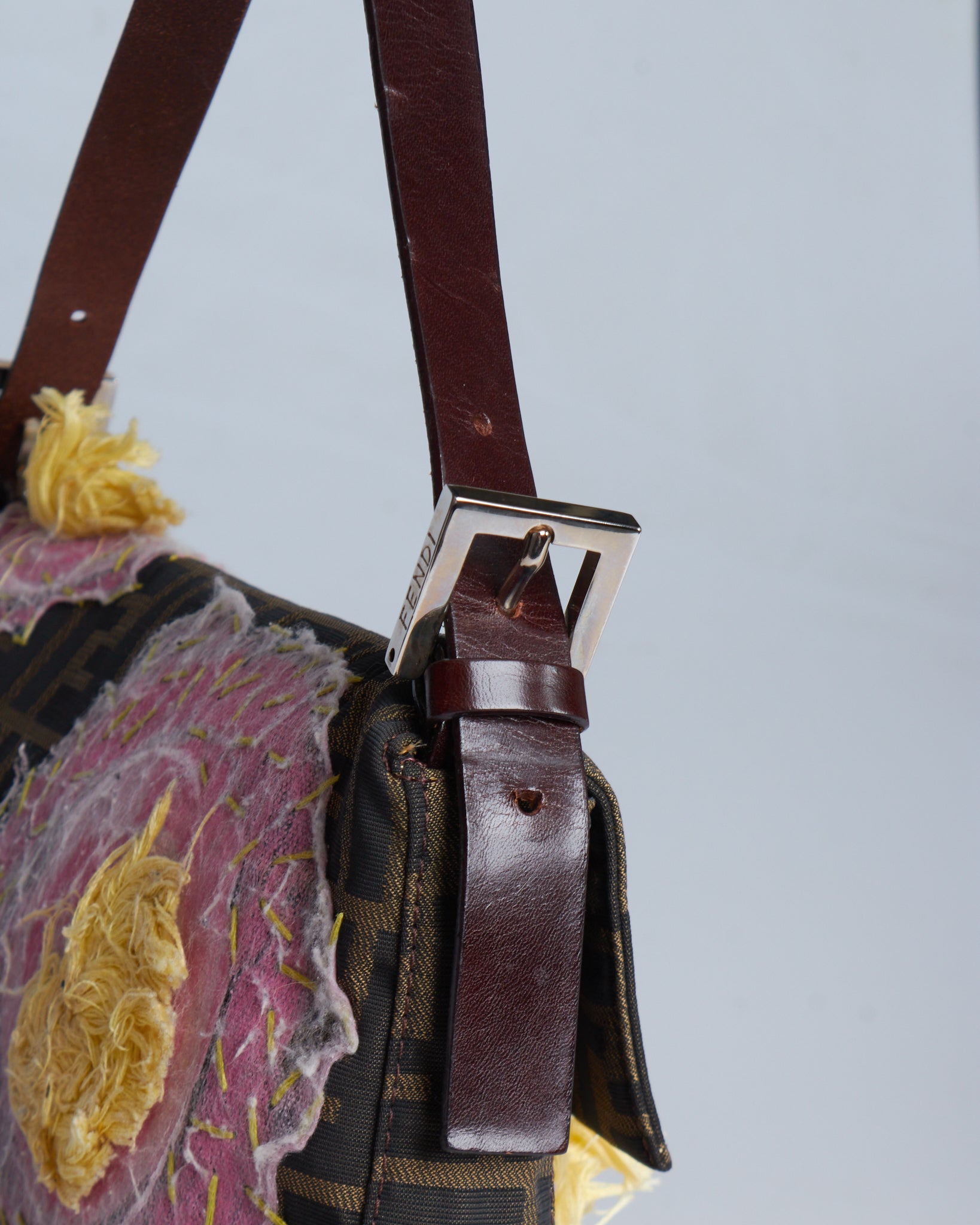 Fendi Patchwork Zucchino Baguette