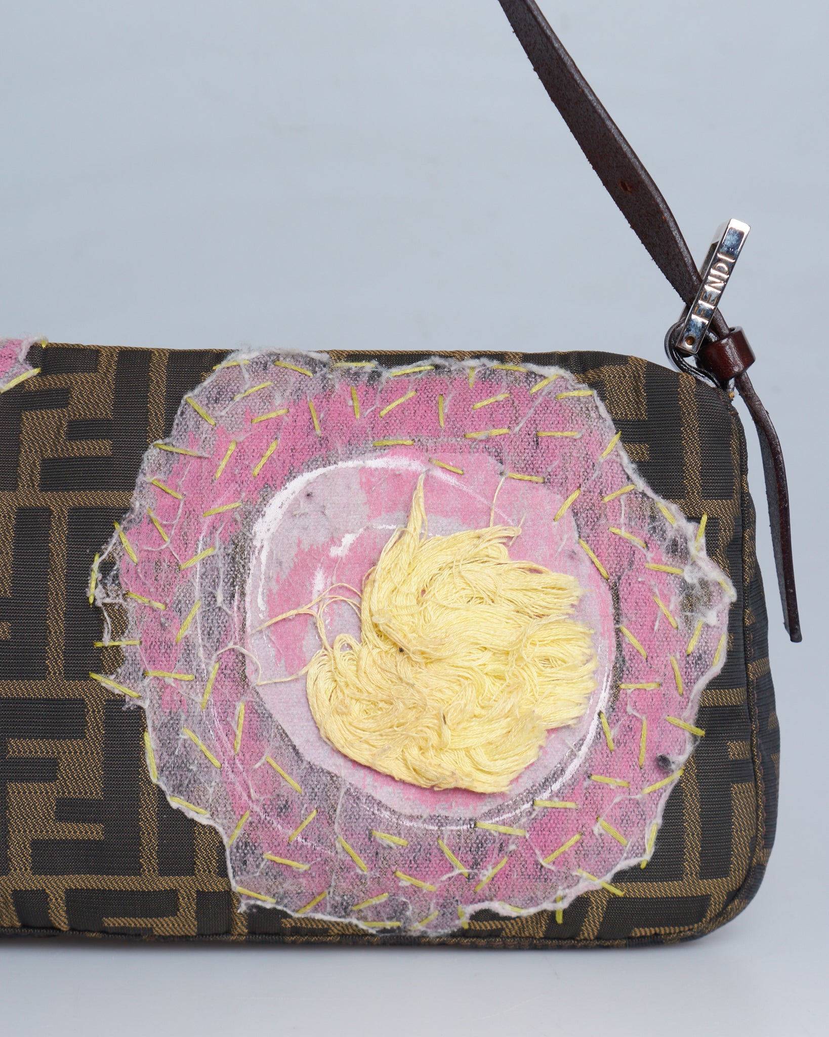 Fendi Patchwork Zucchino Baguette