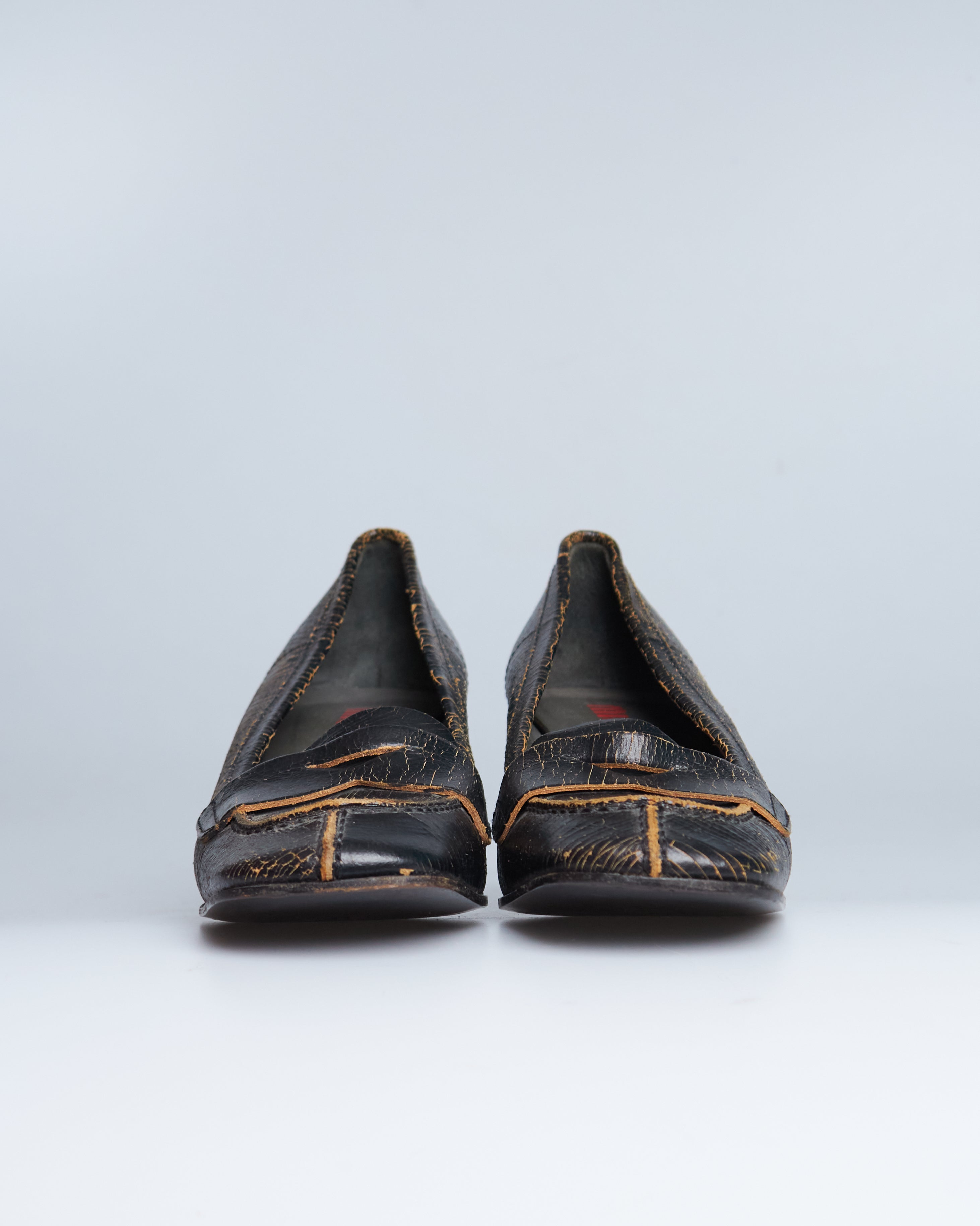 Miu Miu distressed leather loafers