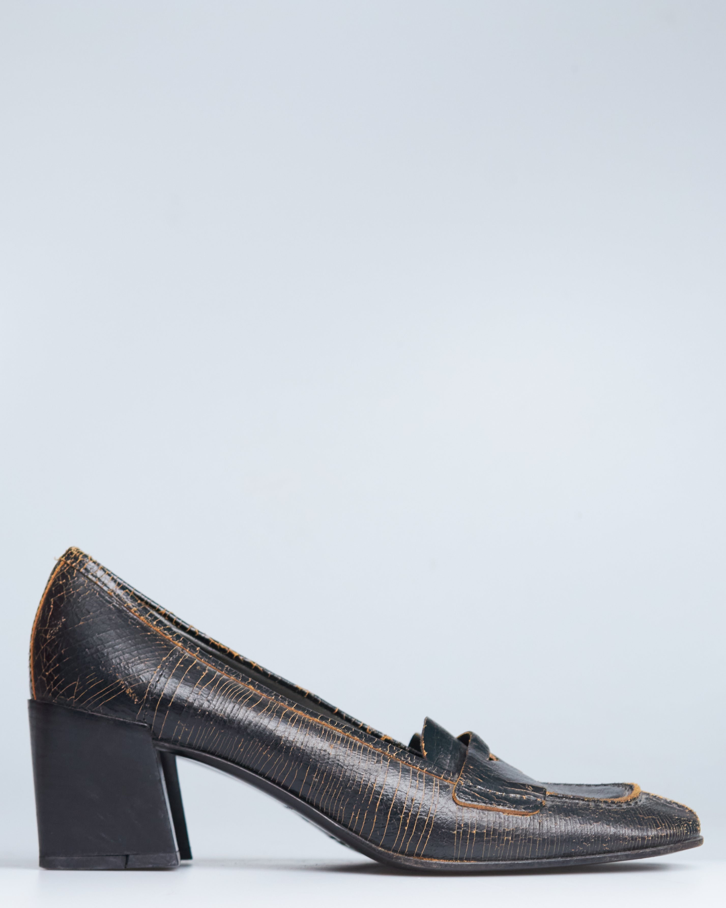 Miu Miu distressed leather loafers