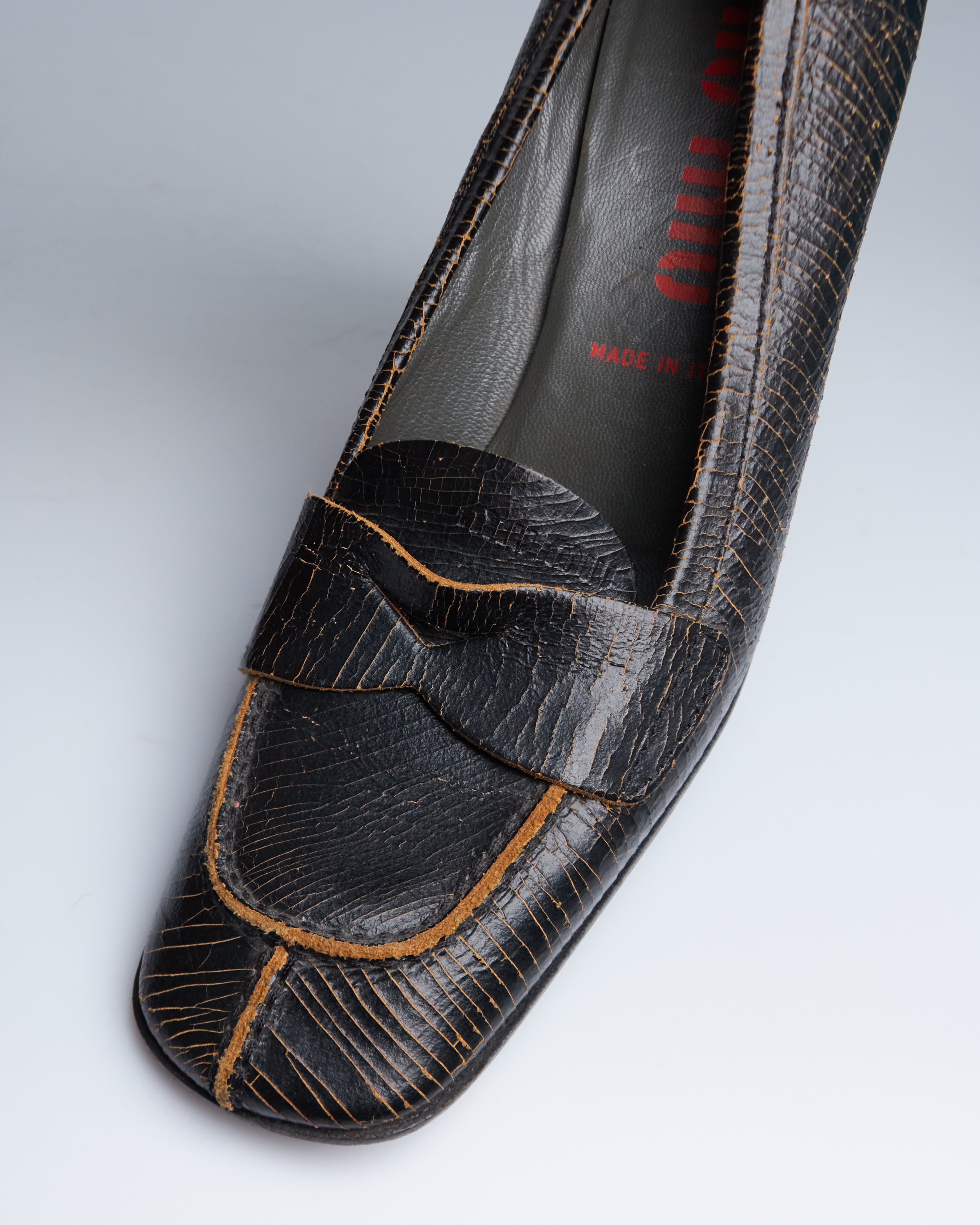 Miu Miu distressed leather loafers