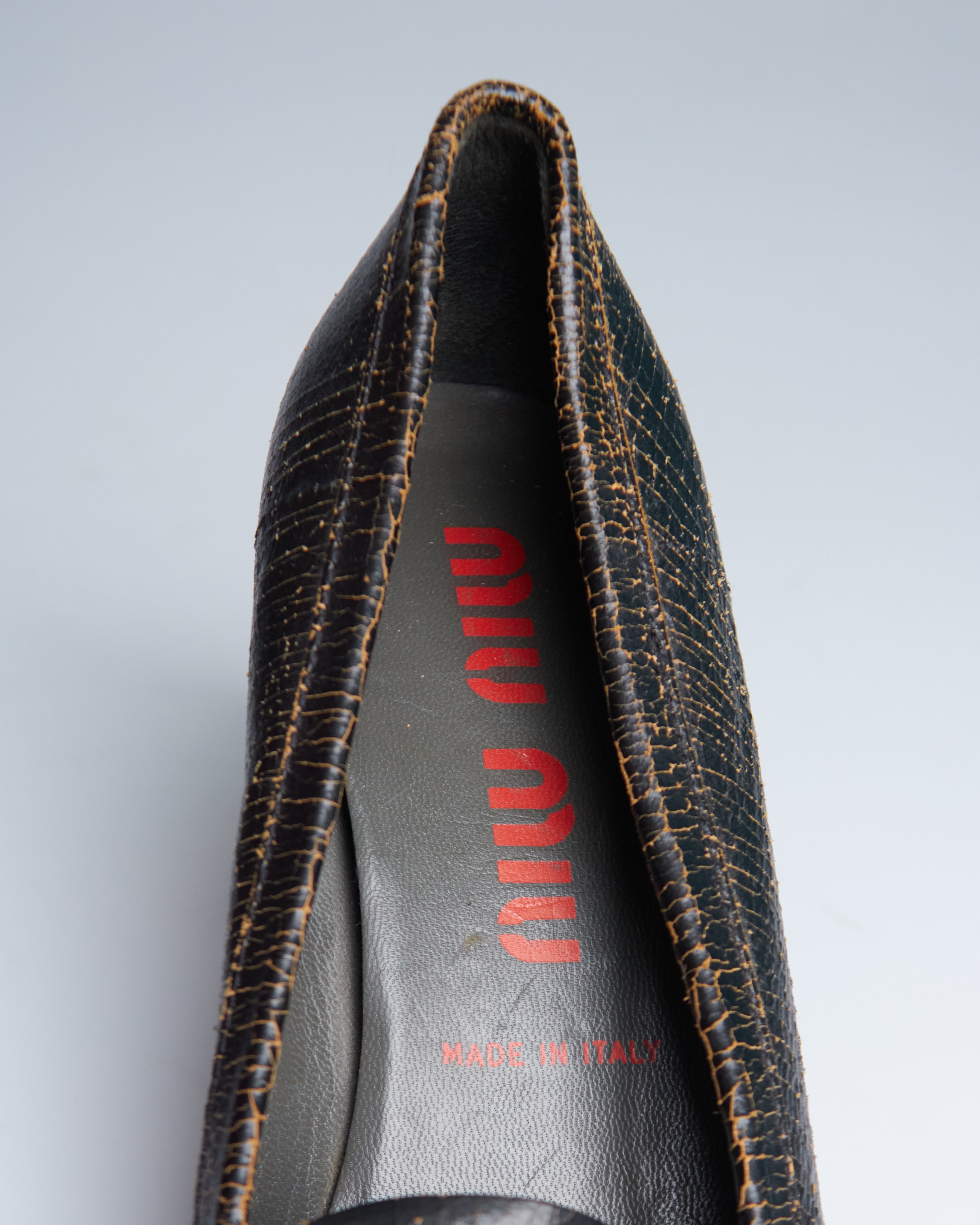 Miu Miu distressed leather loafers