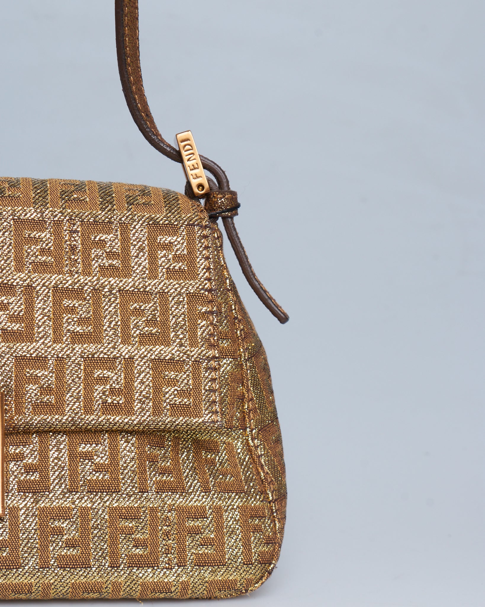 Fendi Metallic Zucca Mini Baguette