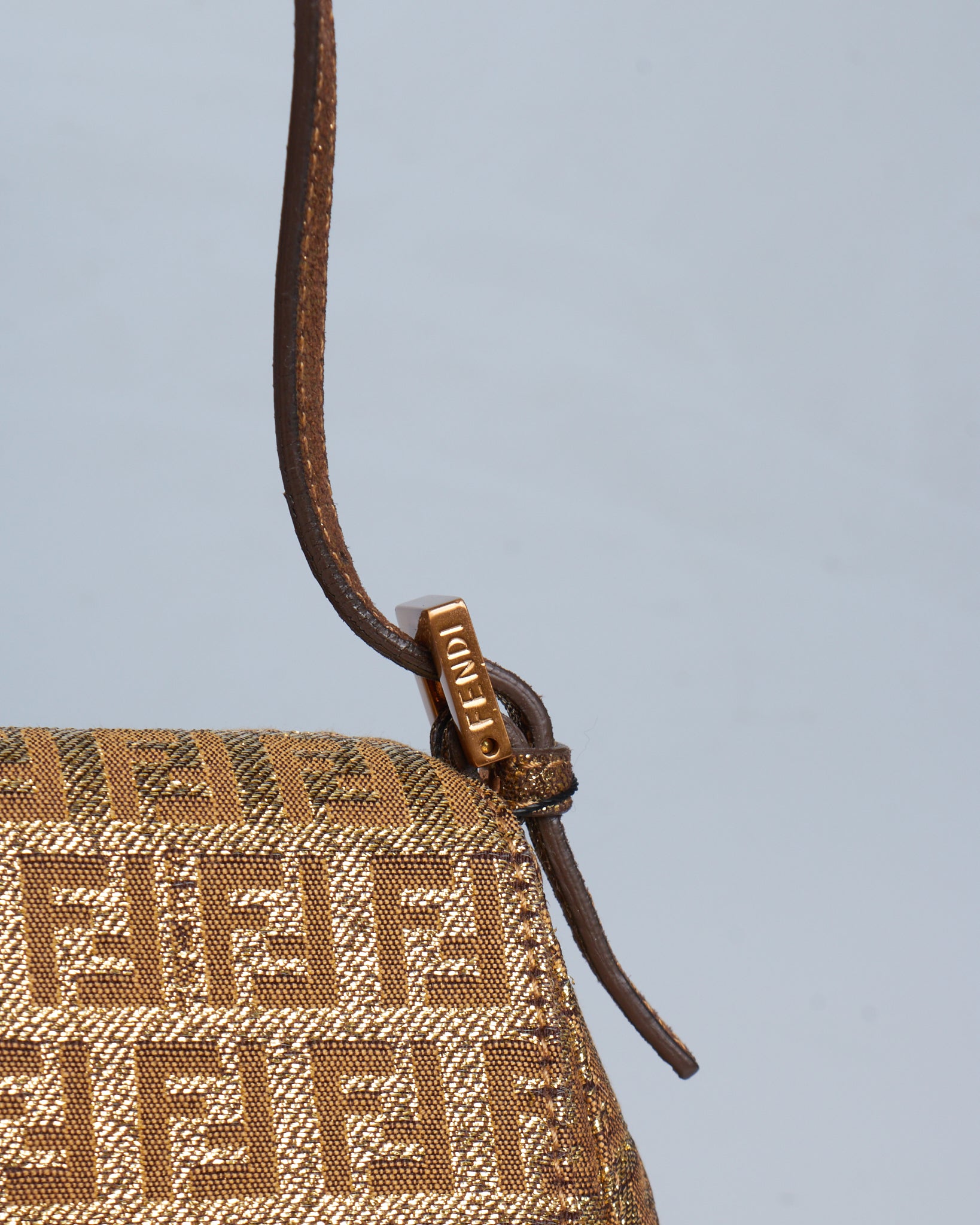 Fendi Metallic Zucca Mini Baguette