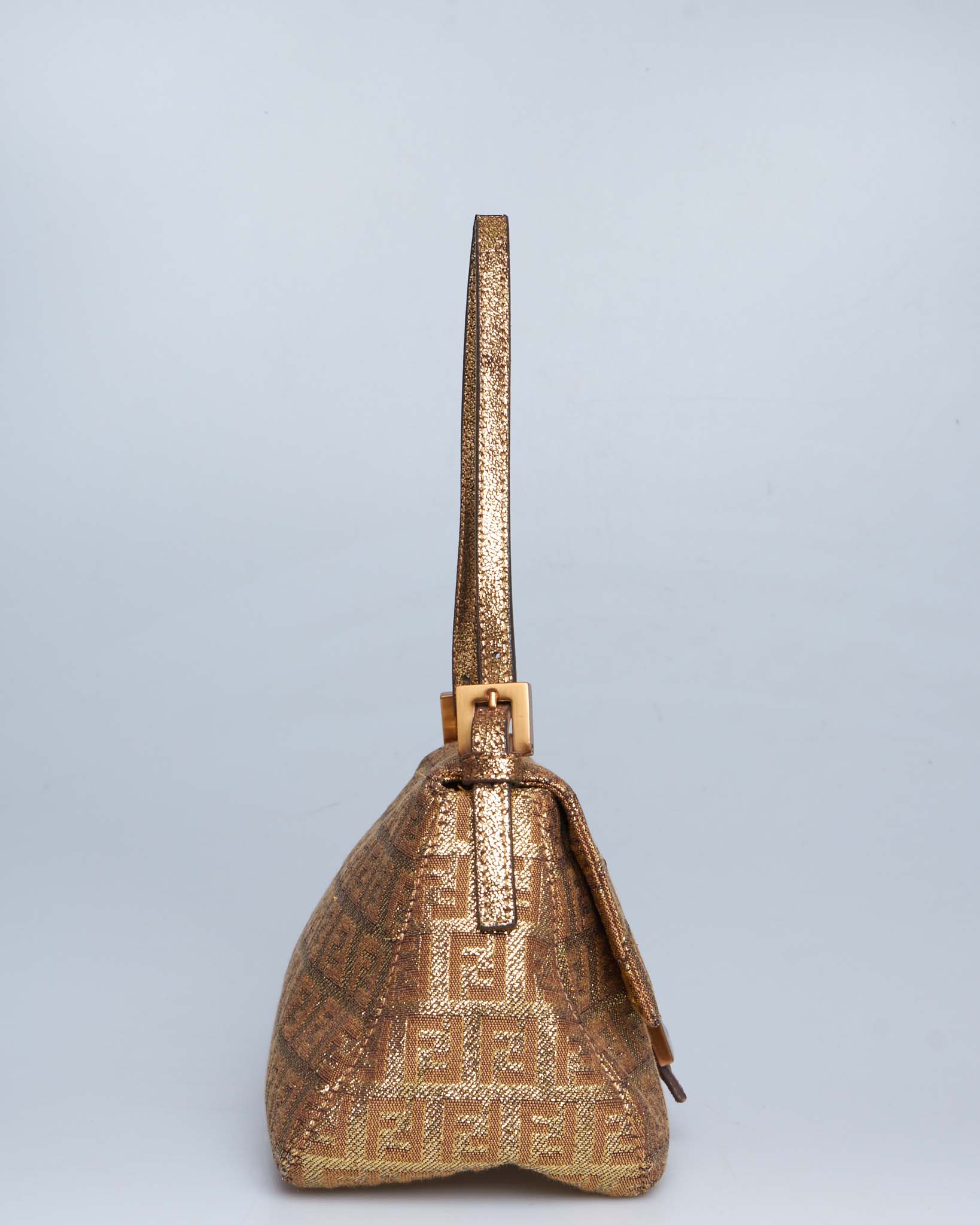 Fendi Metallic Zucca Mini Baguette