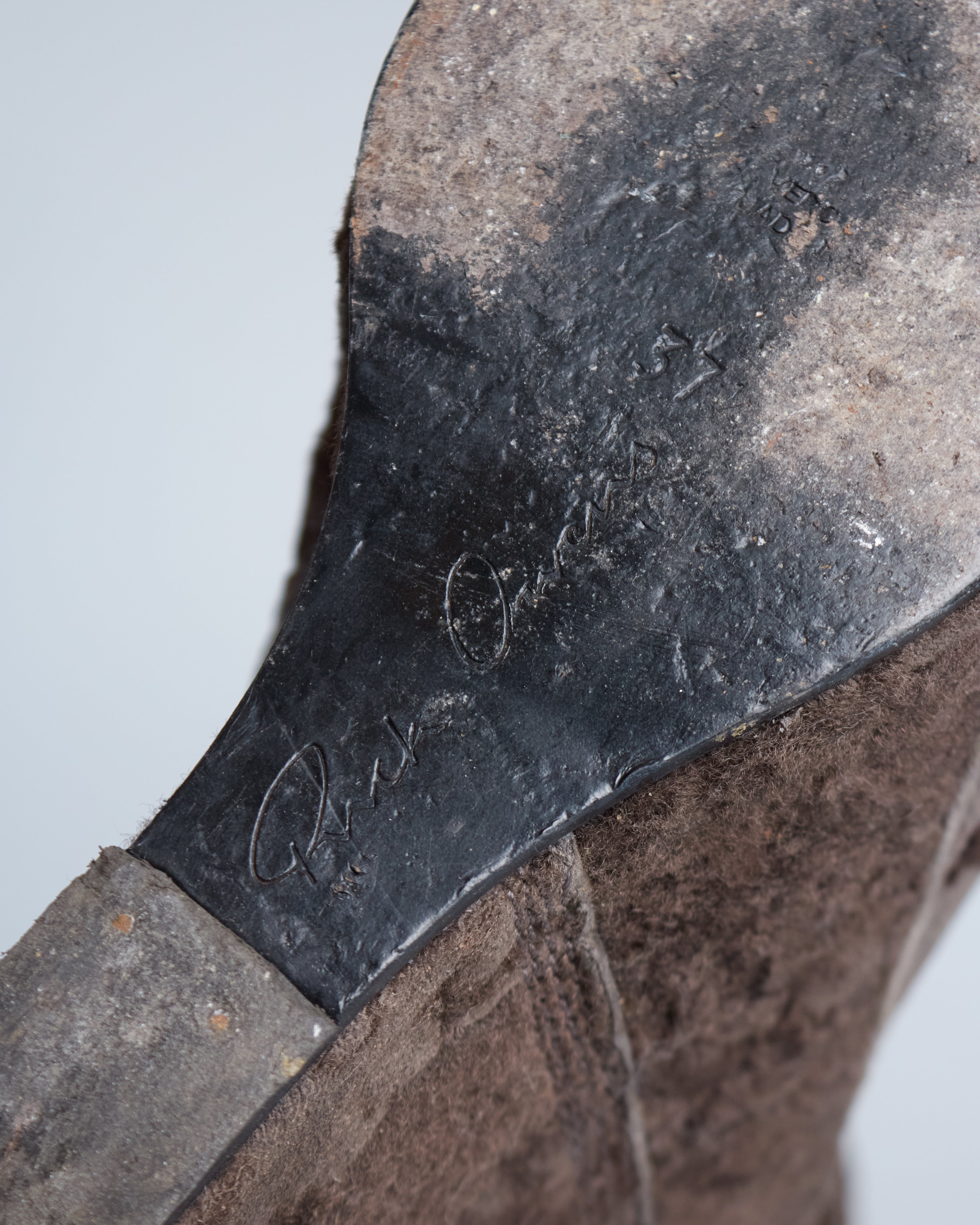 Rick Owens distressed shearling wedges