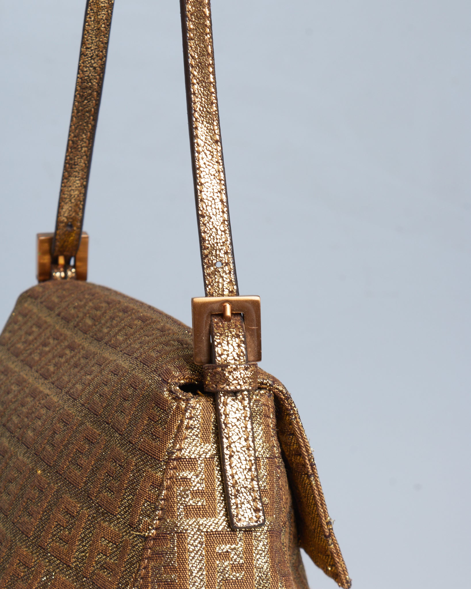 Fendi Metallic Zucca Mini Baguette