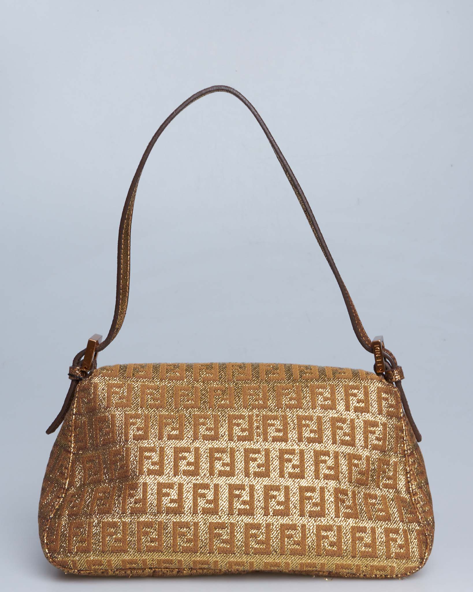 Fendi Metallic Zucca Mini Baguette