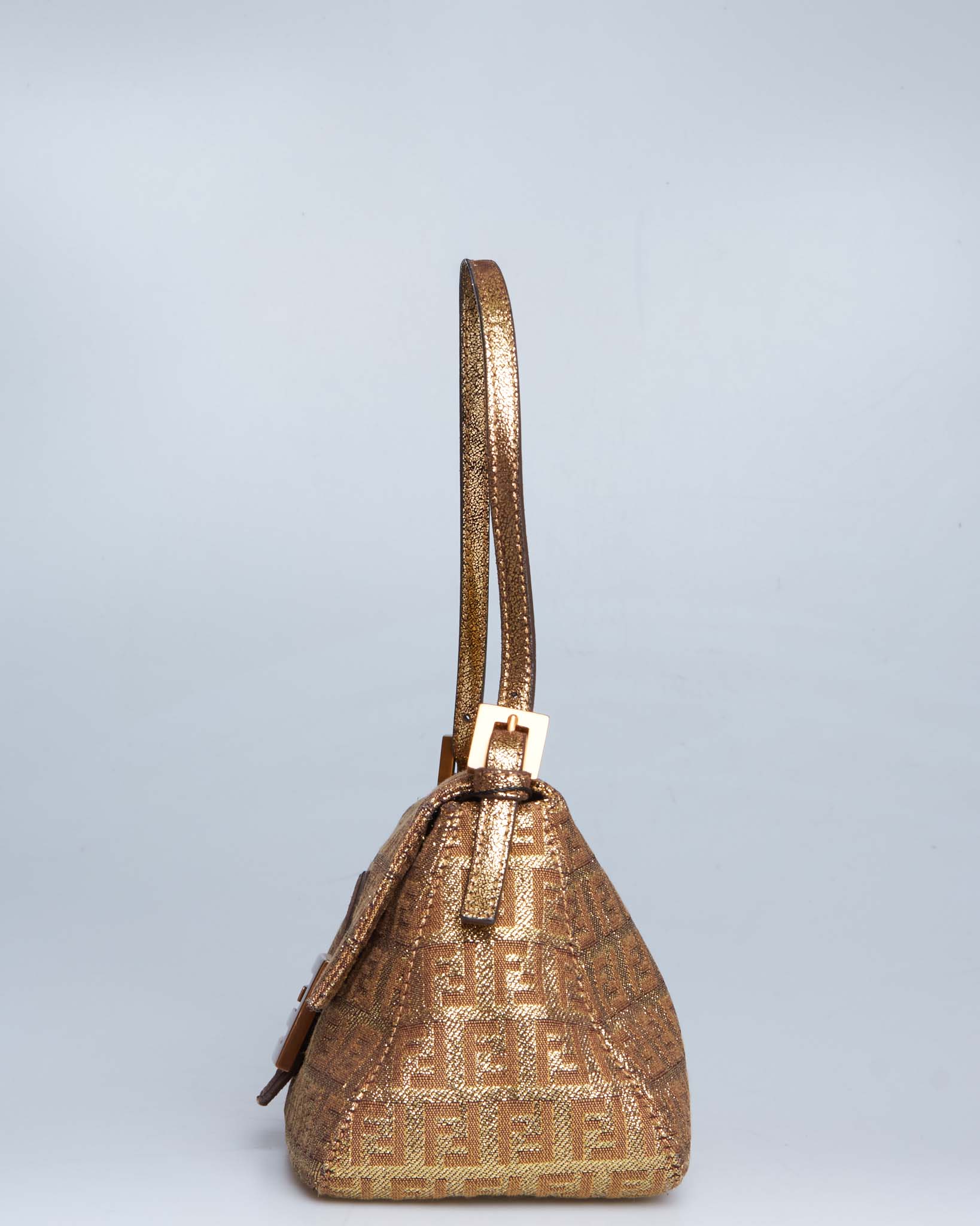 Fendi Metallic Zucca Mini Baguette