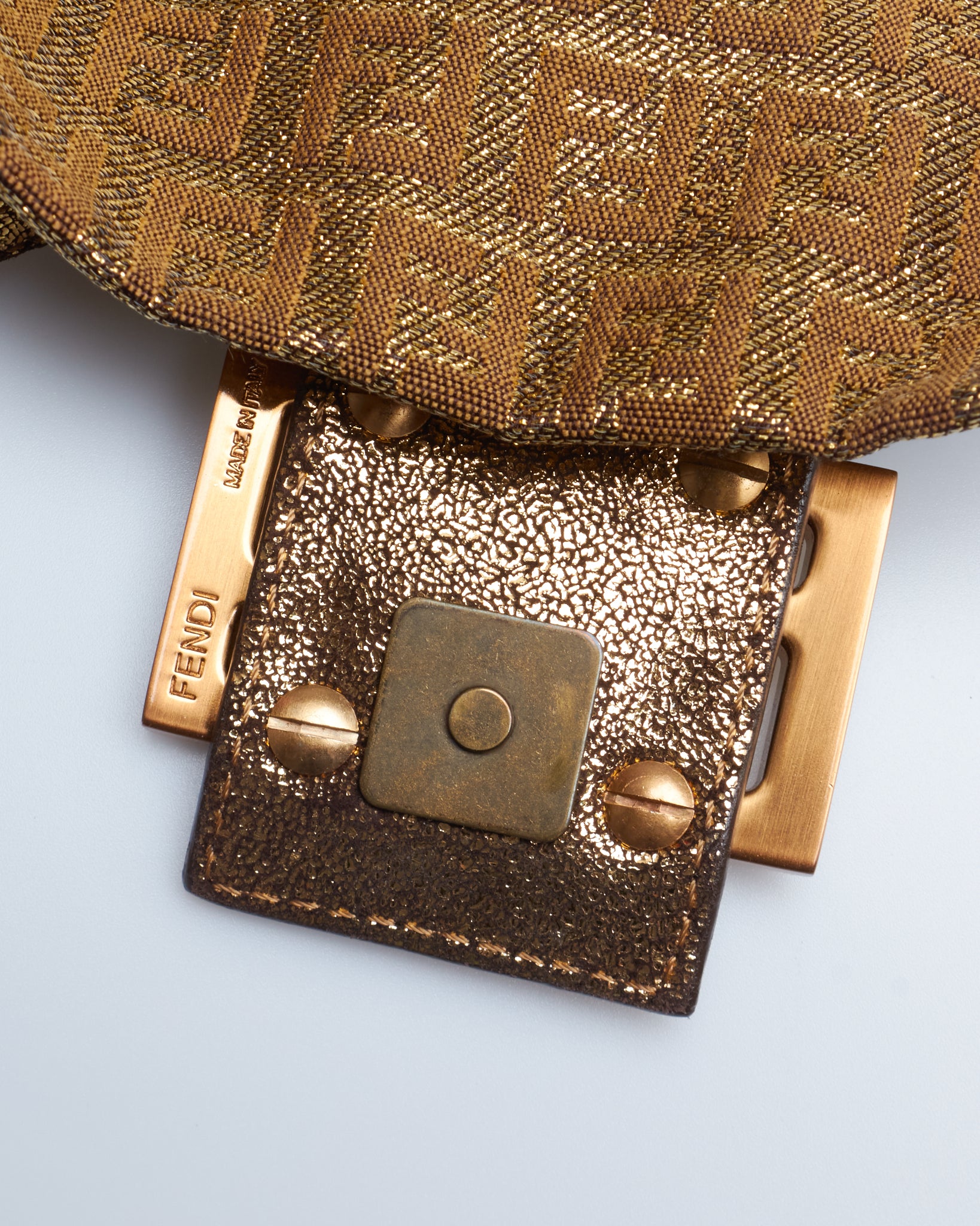 Fendi Metallic Zucca Mini Baguette