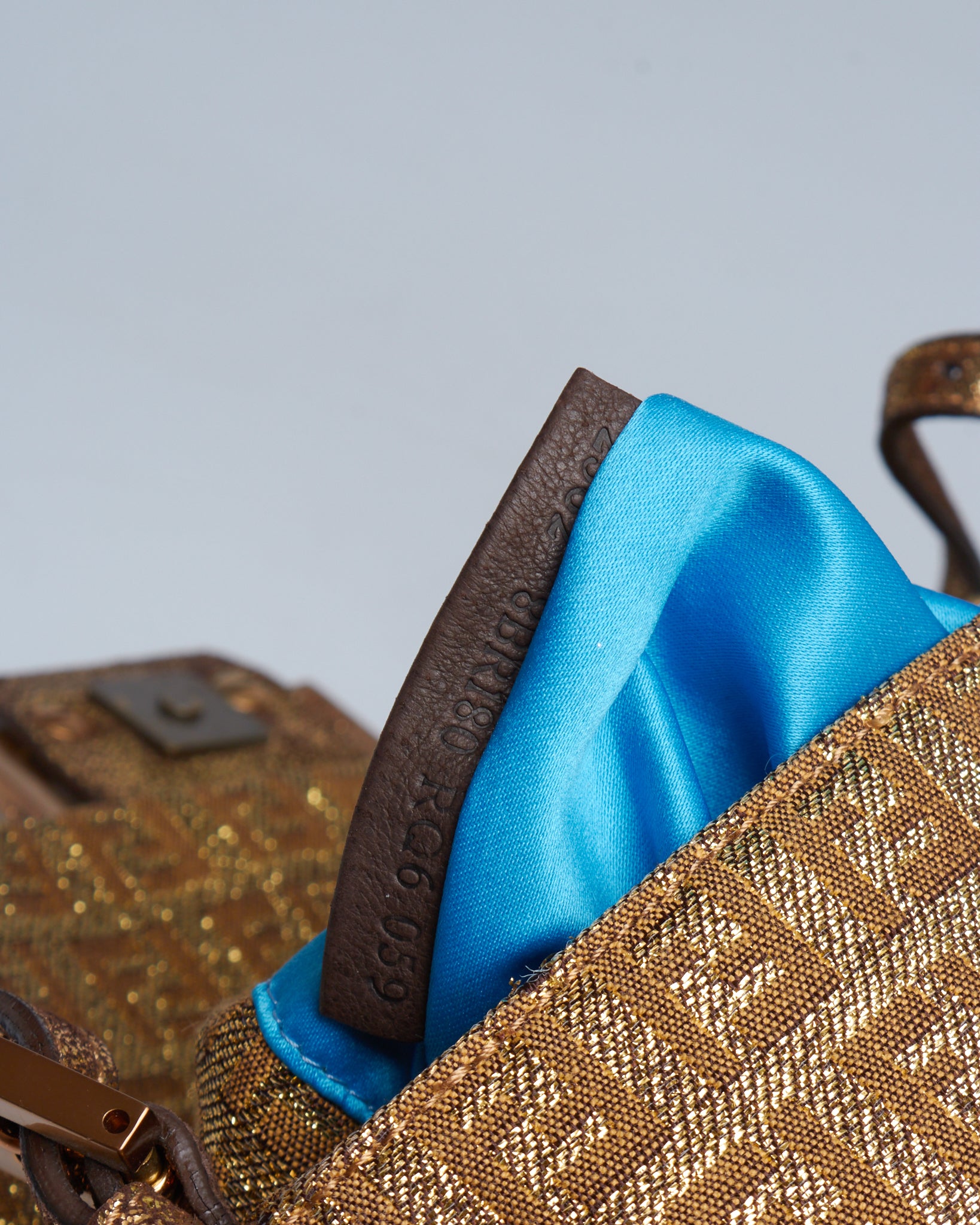 Fendi Metallic Zucca Mini Baguette