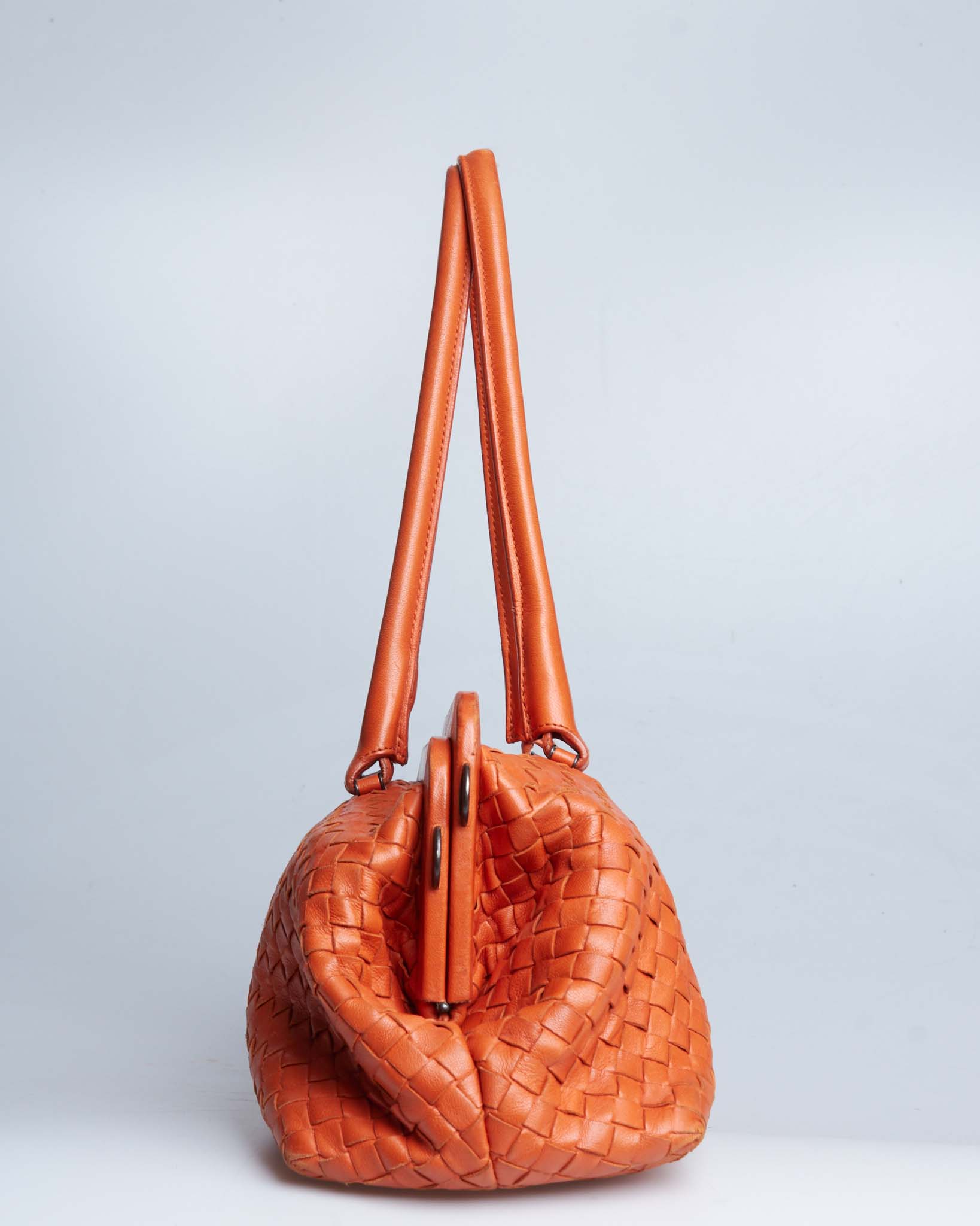 Bottega Veneta Intrecciato Kiss Lock East West Shoulderbag