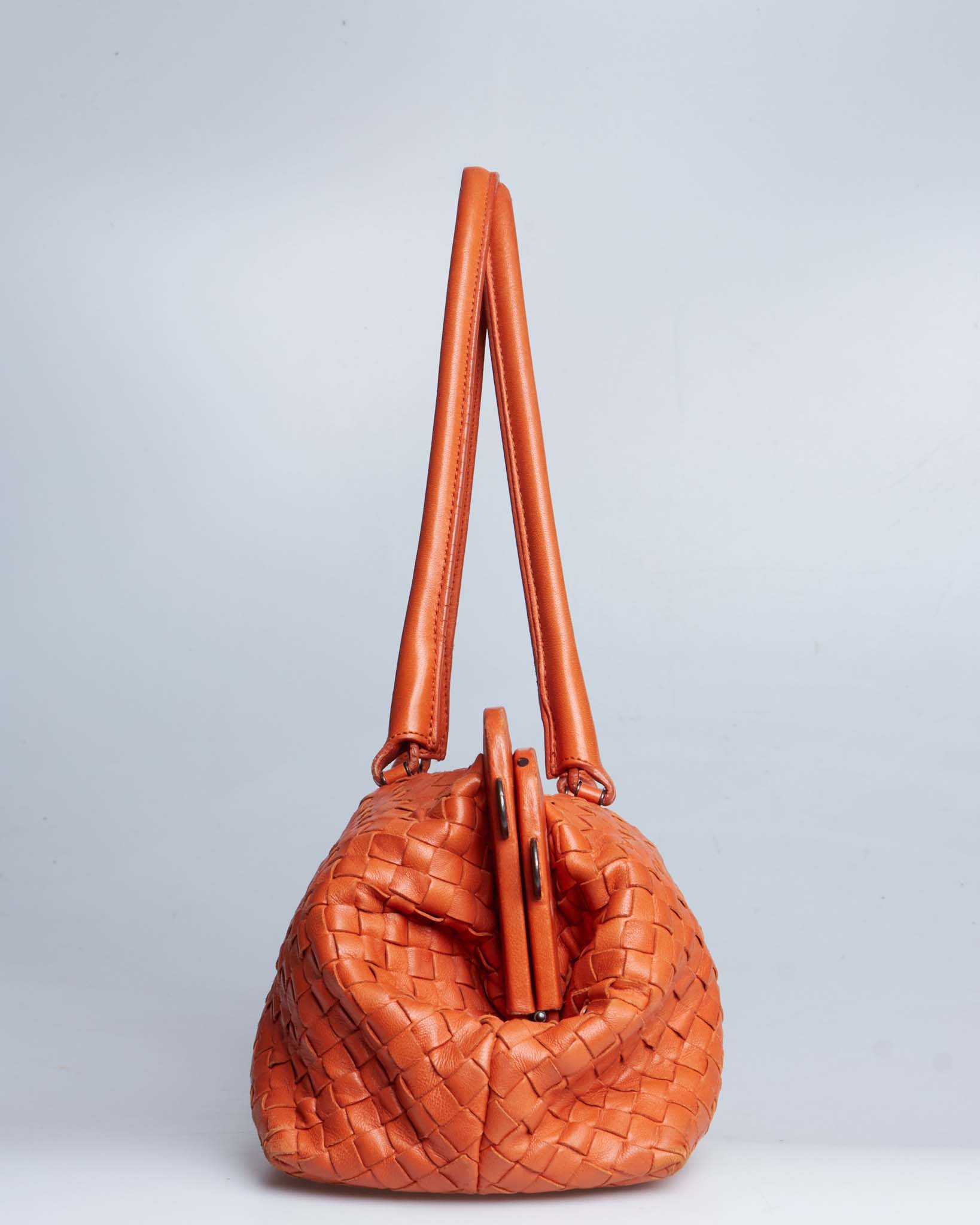 Bottega Veneta Intrecciato Kiss Lock East West Shoulderbag