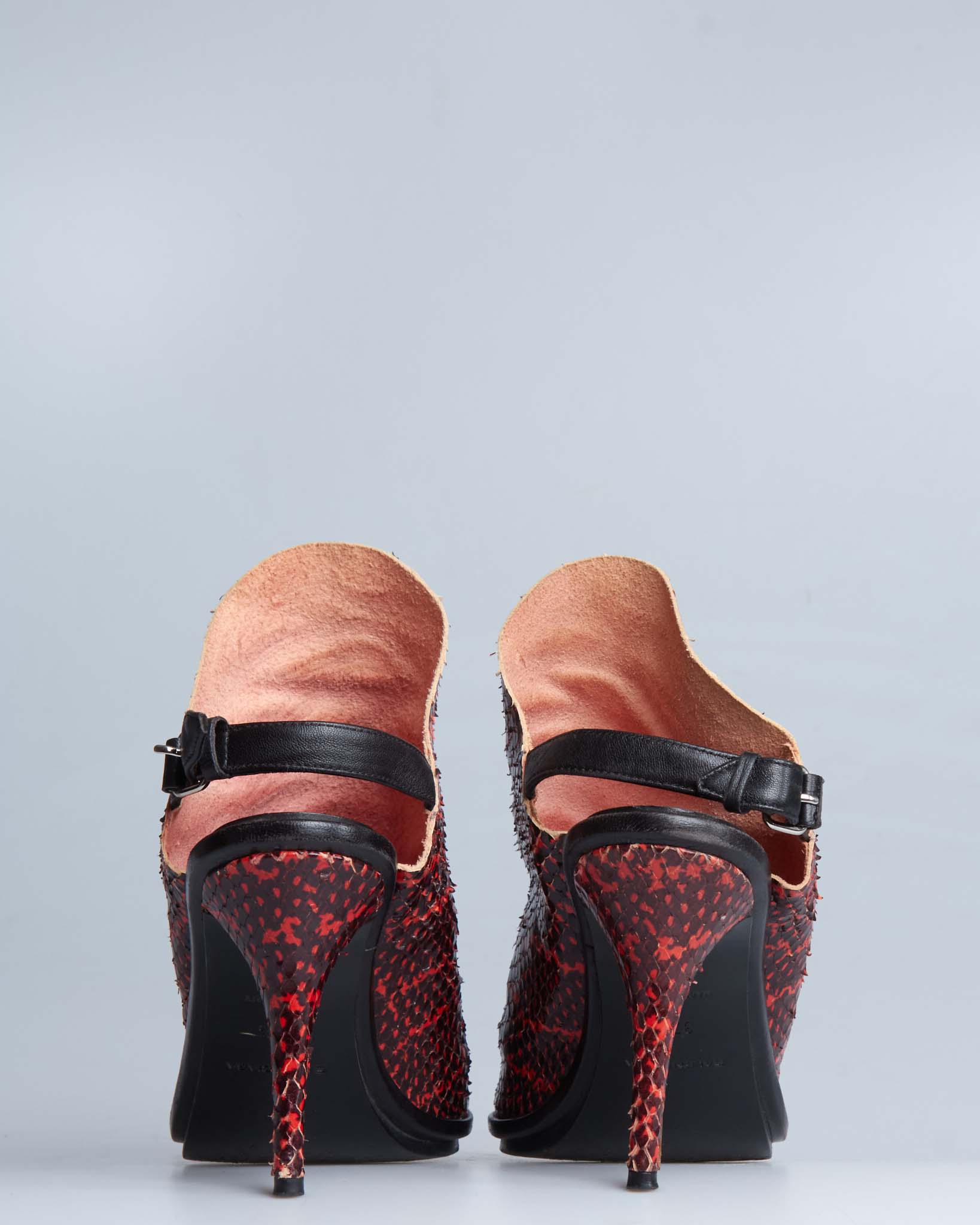 Balenciaga glove snake-embossed stiletto heels