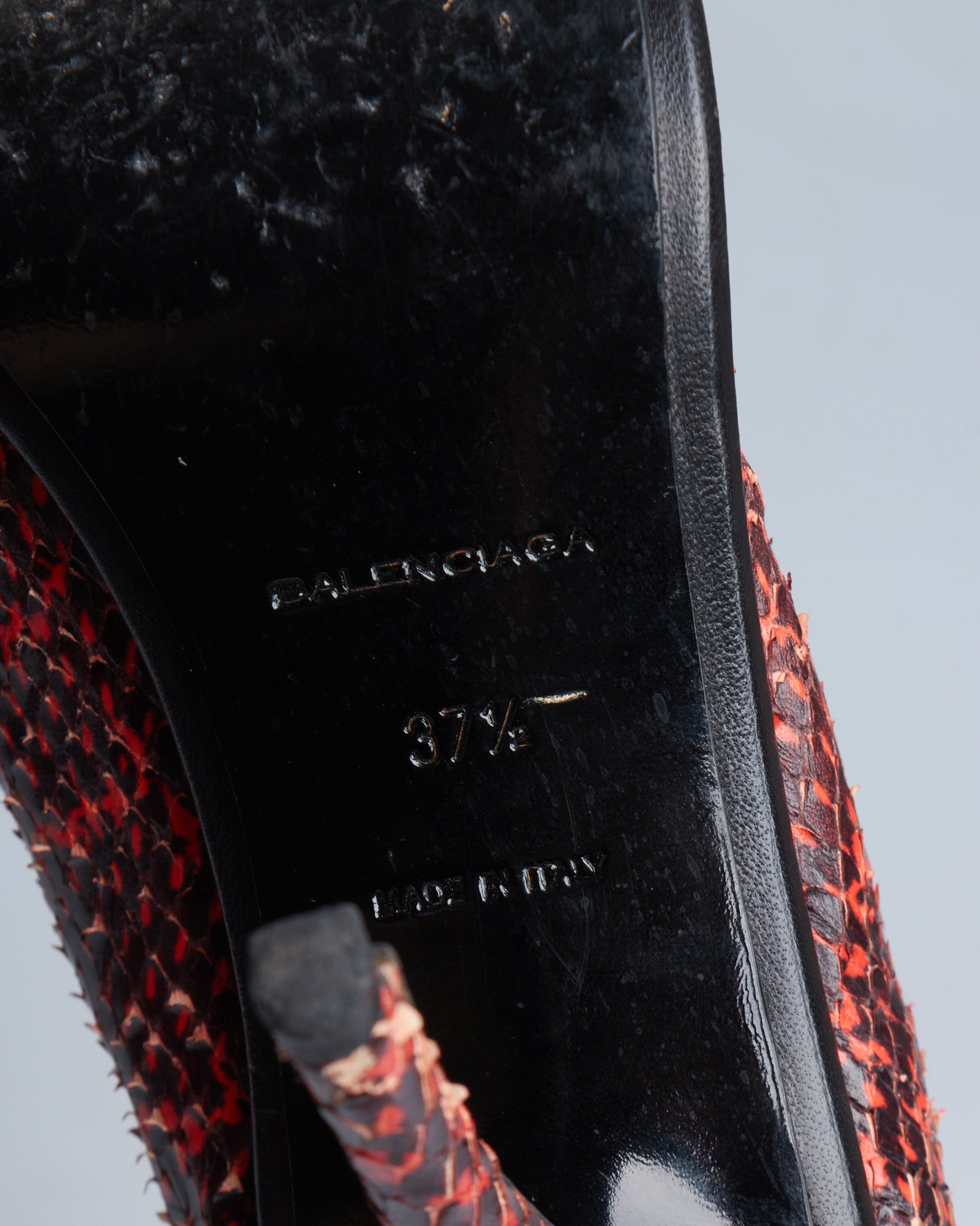 Balenciaga glove snake-embossed stiletto heels