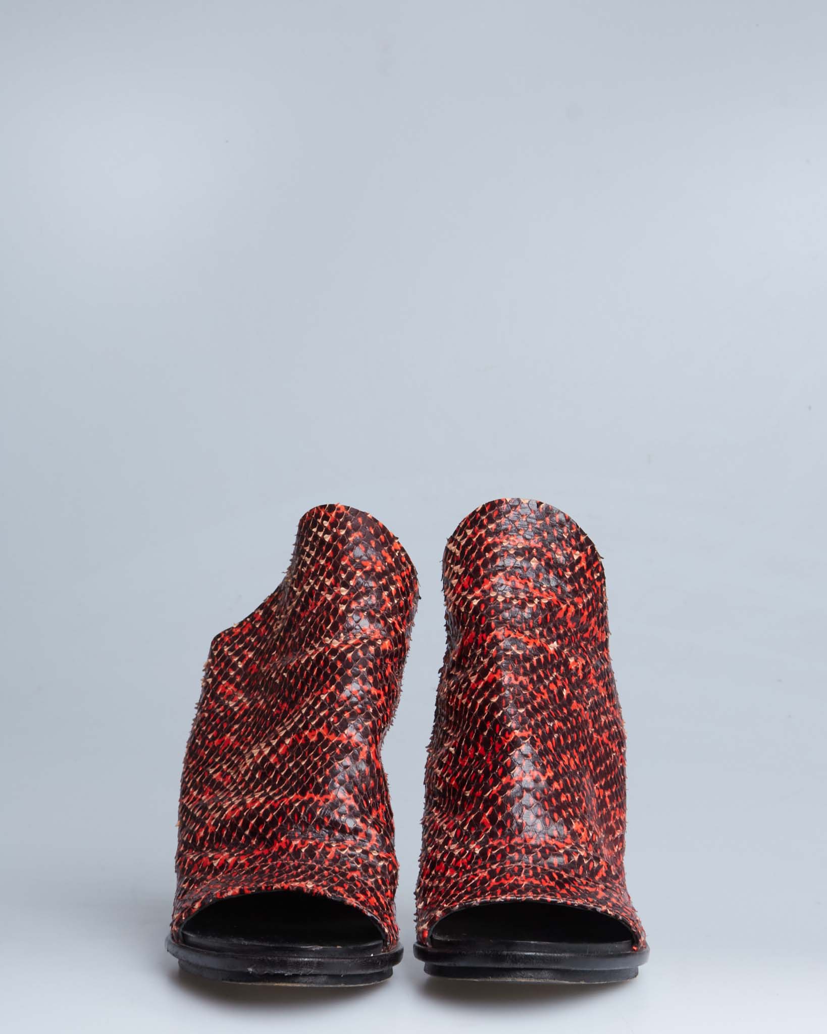 Balenciaga glove snake-embossed stiletto heels