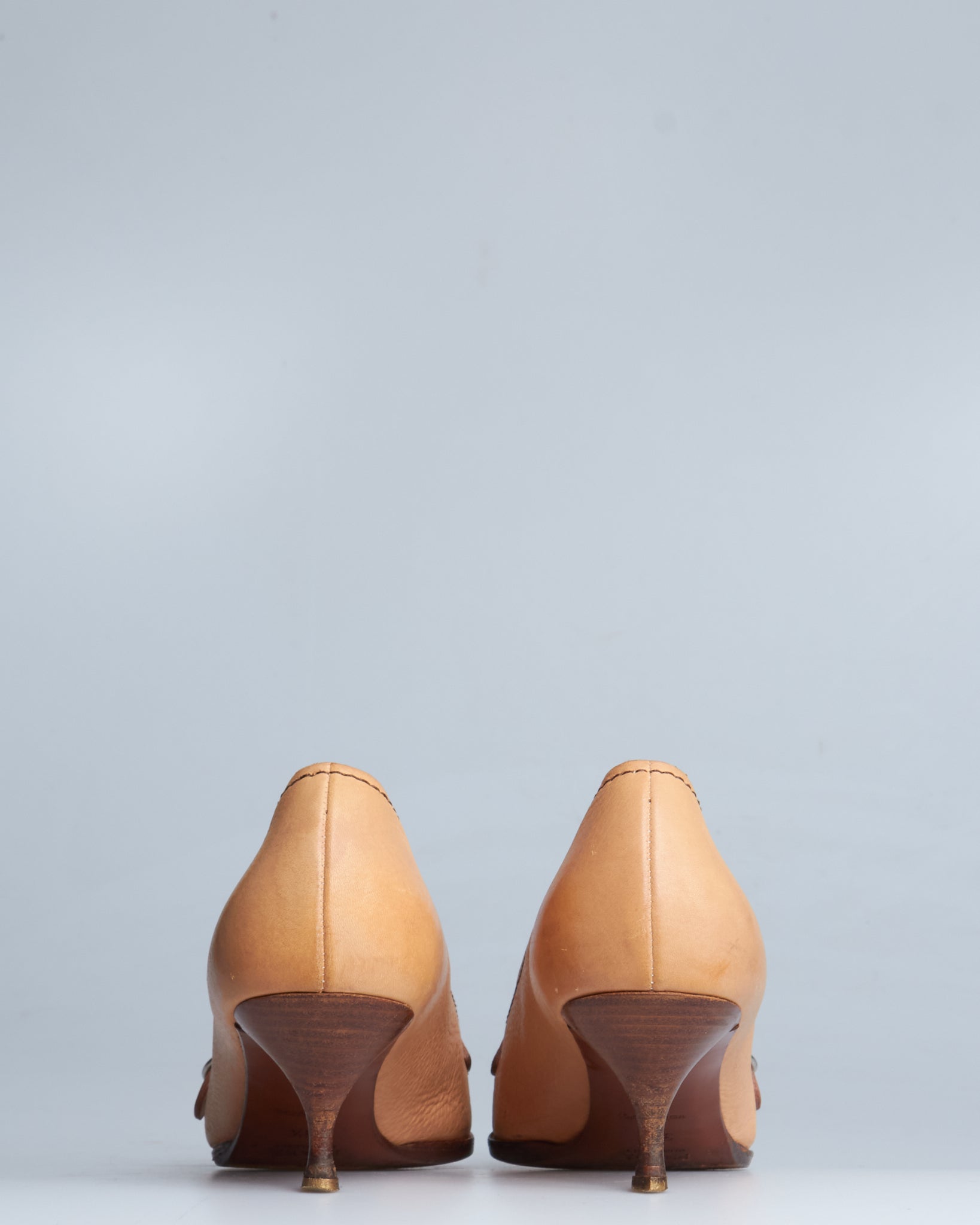 Prada two-tone buckle heels