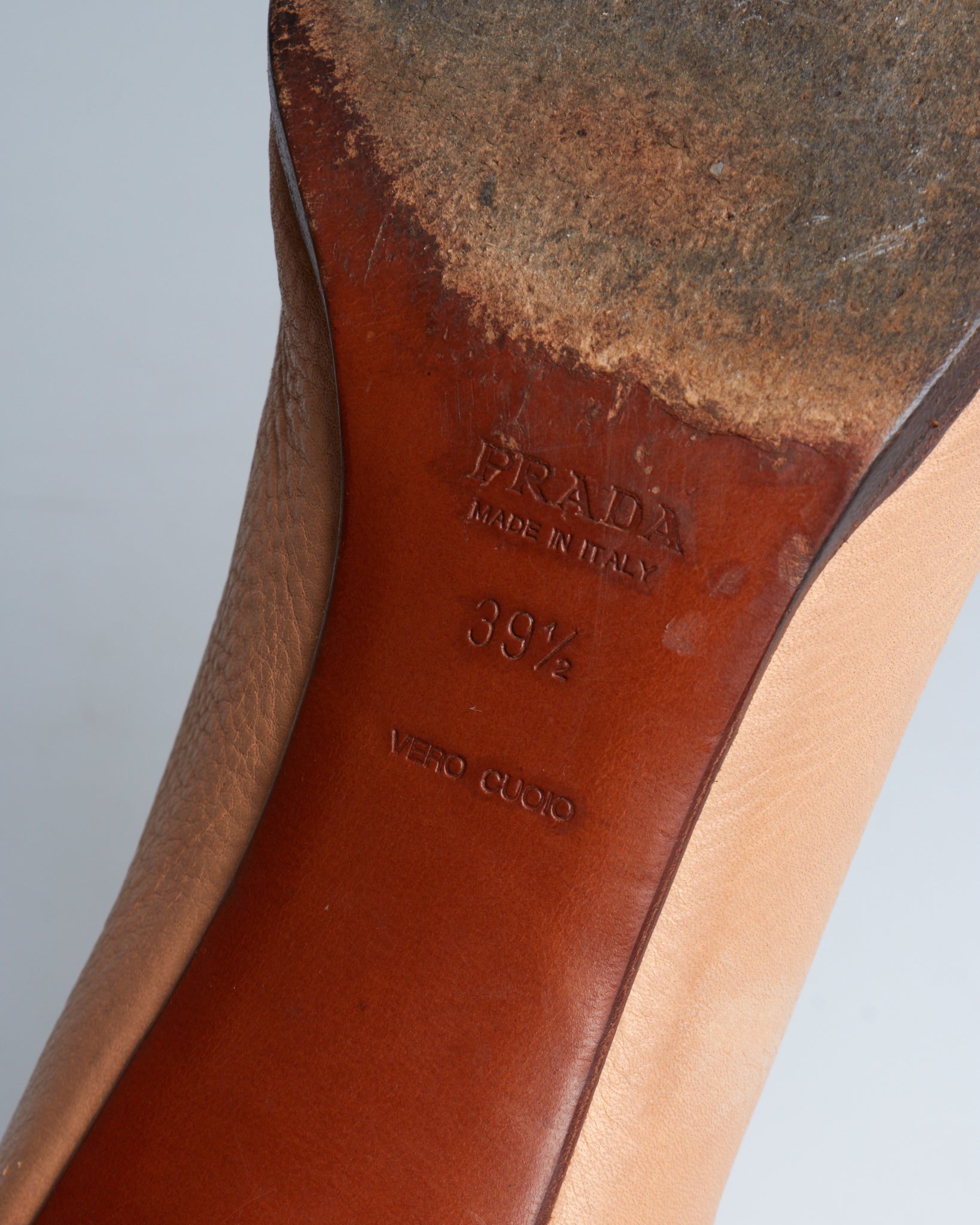 Prada two-tone buckle heels