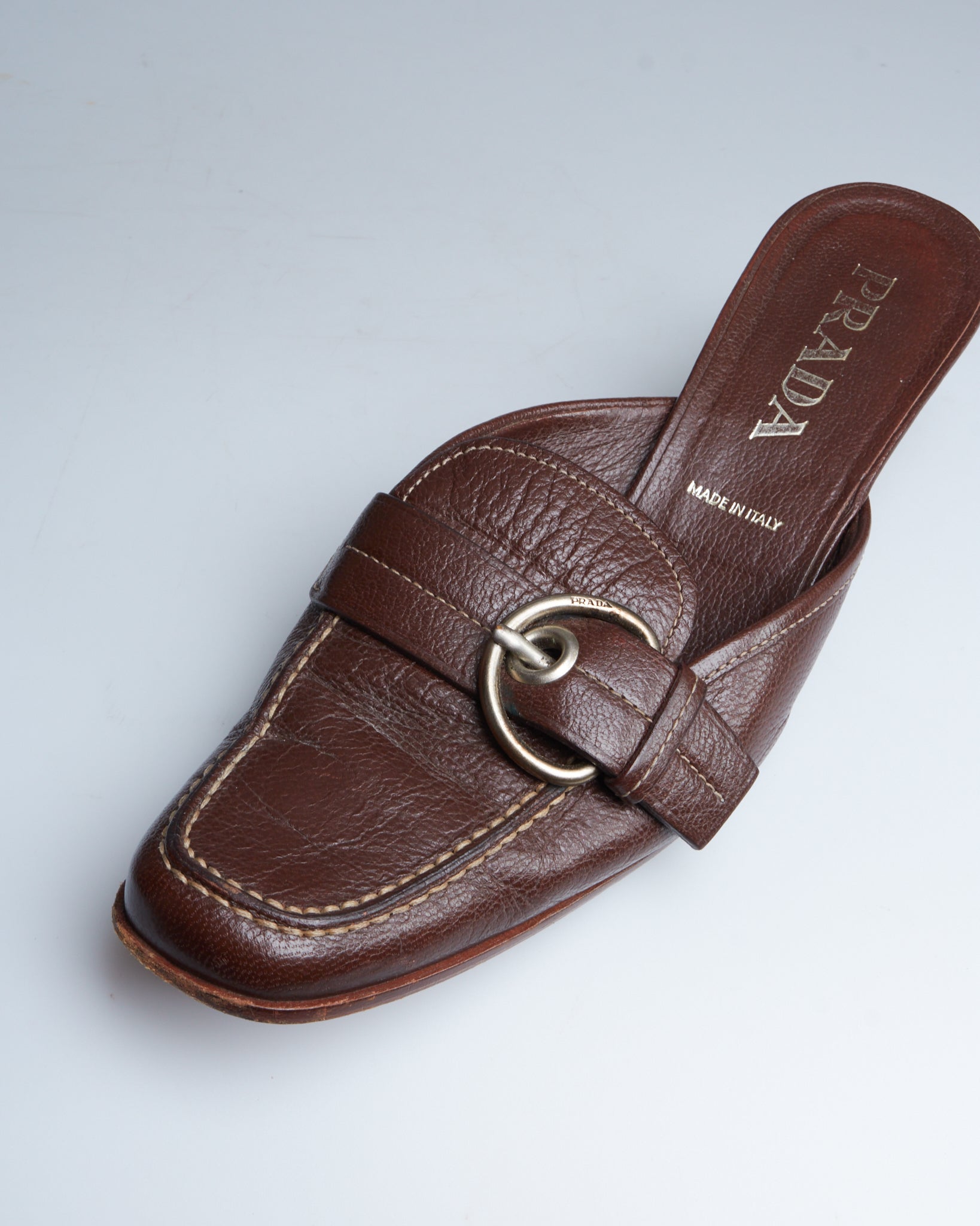 Prada leather mules