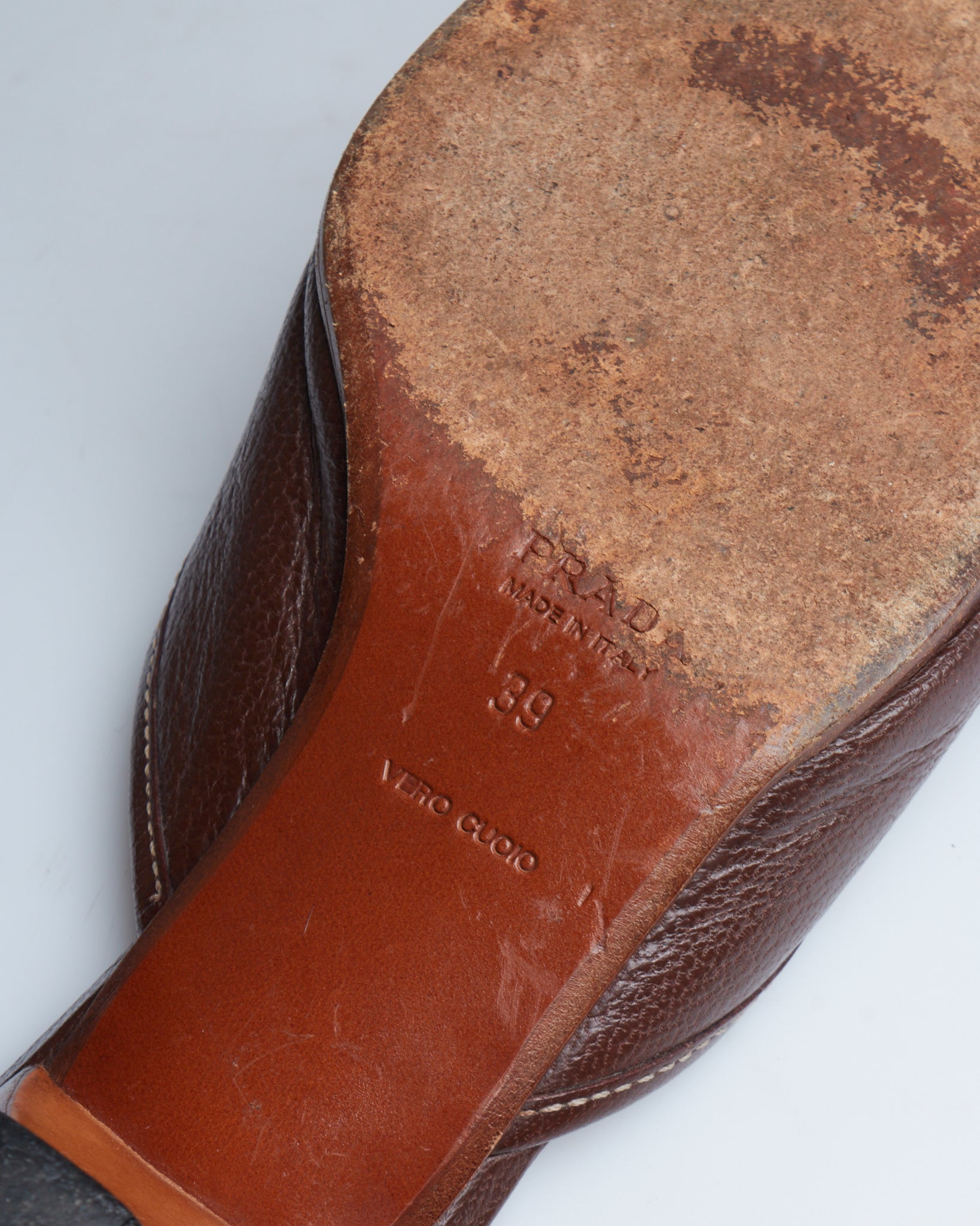 Prada leather mules
