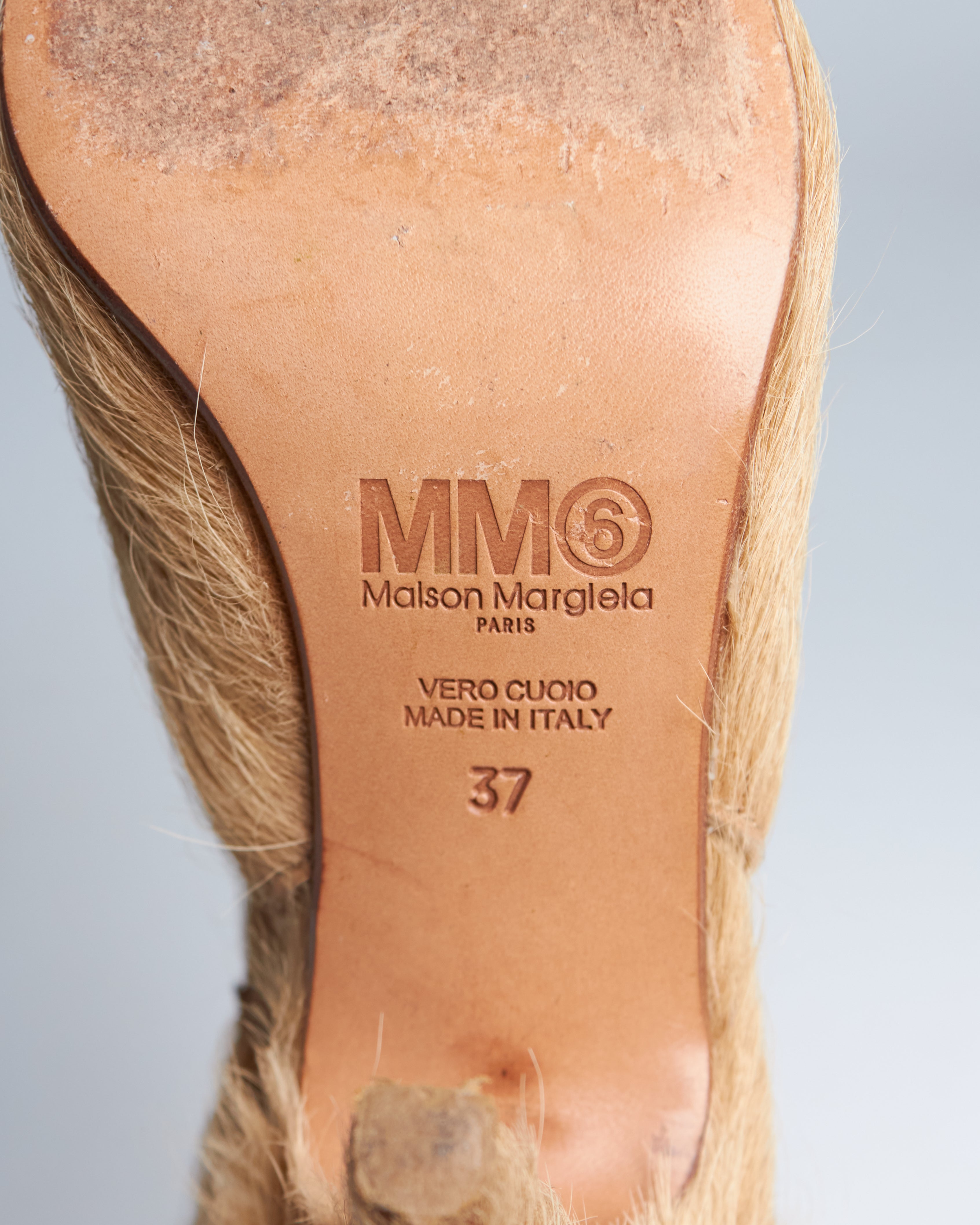 MM6 Maison Margiela calf-hair slingback pumps