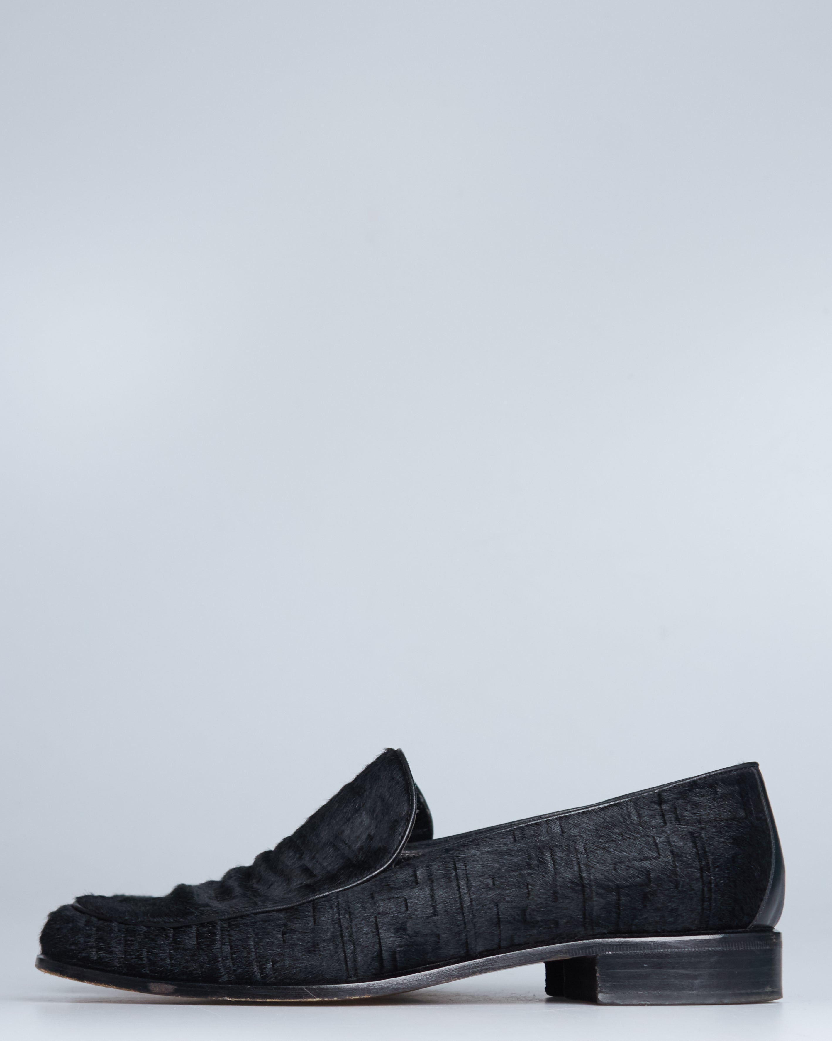 Fendi textured calf hair loafers