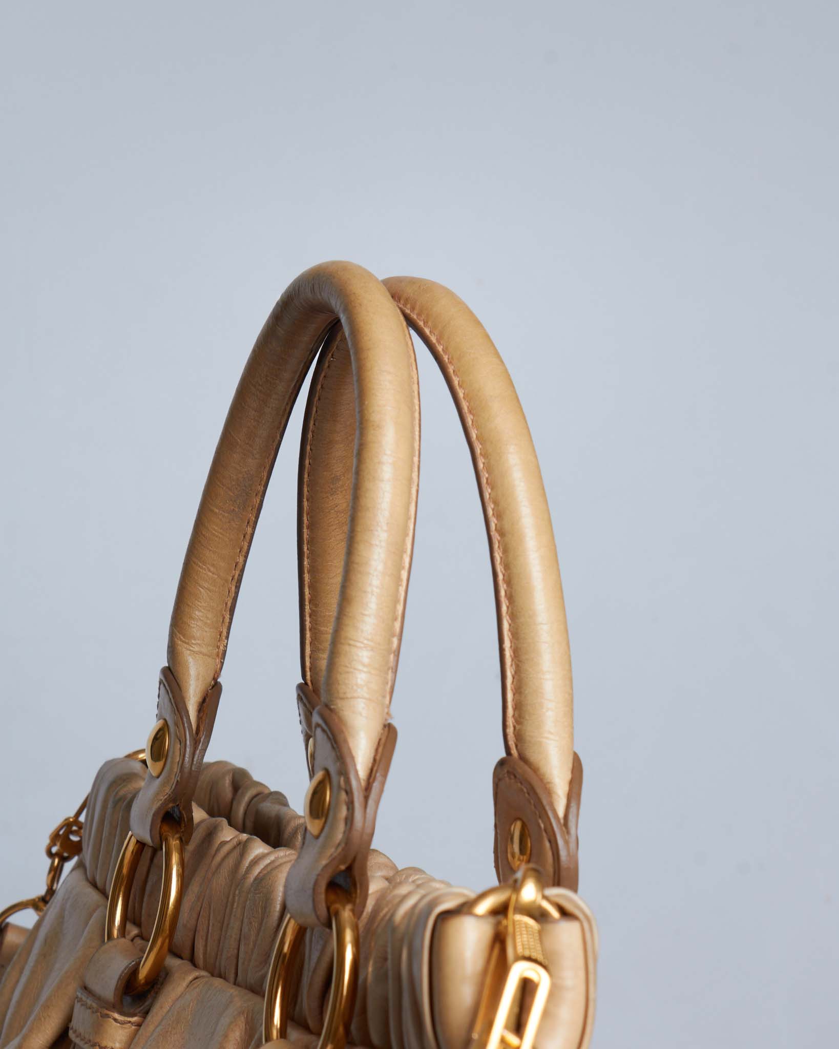 Miu Miu Vitello Lux Gathered Handle Bag