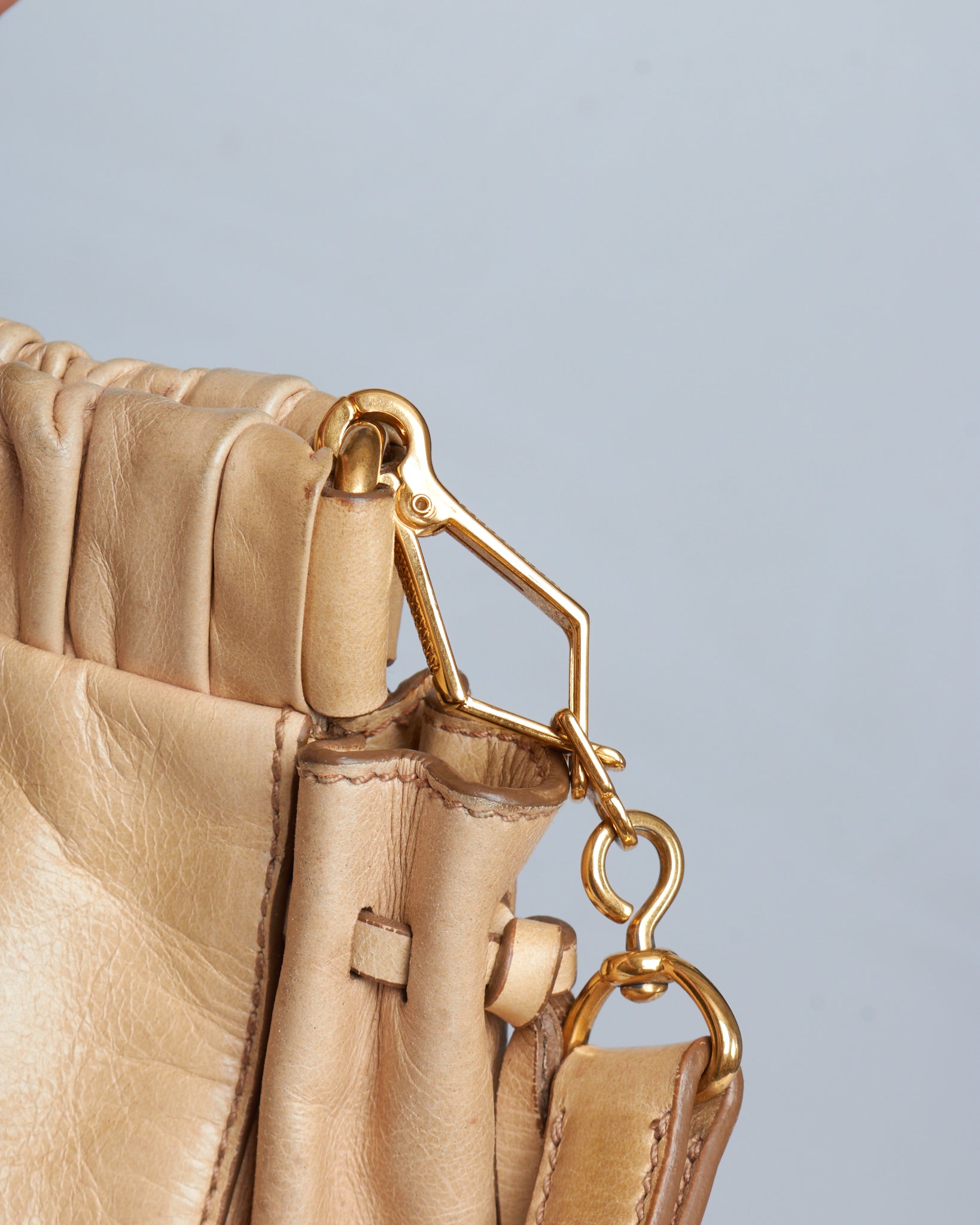 Miu Miu Vitello Lux Gathered Handle Bag