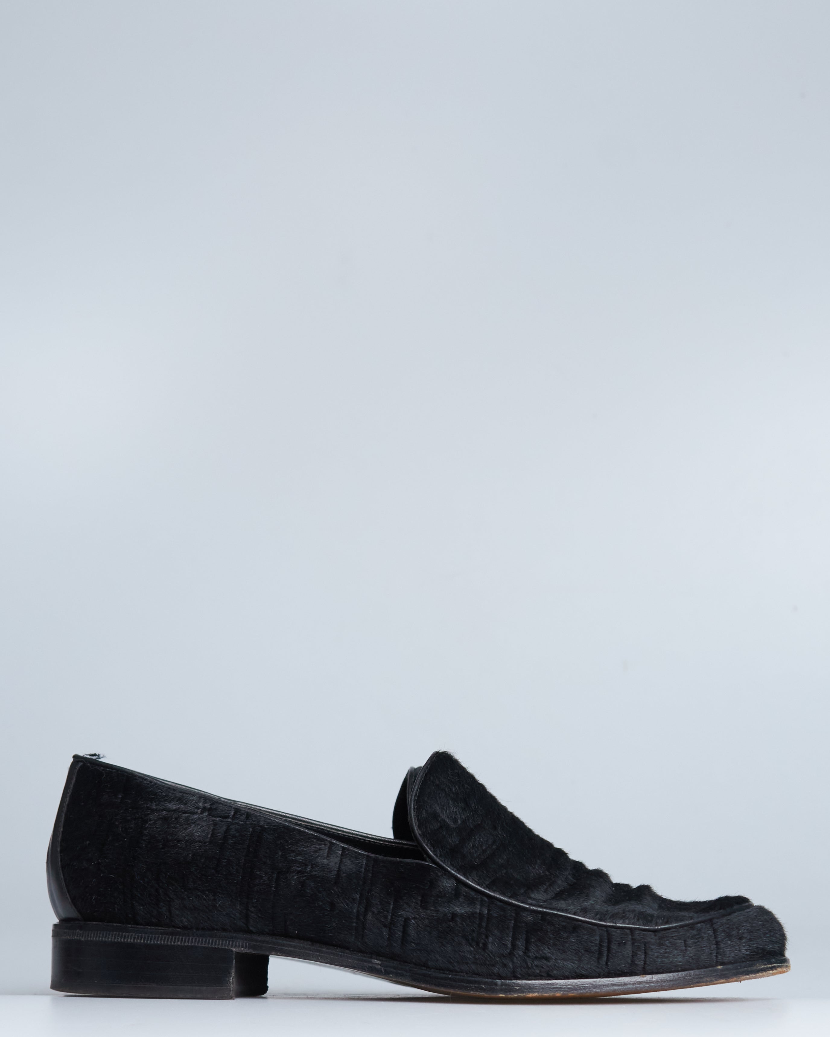 Fendi textured calf hair loafers