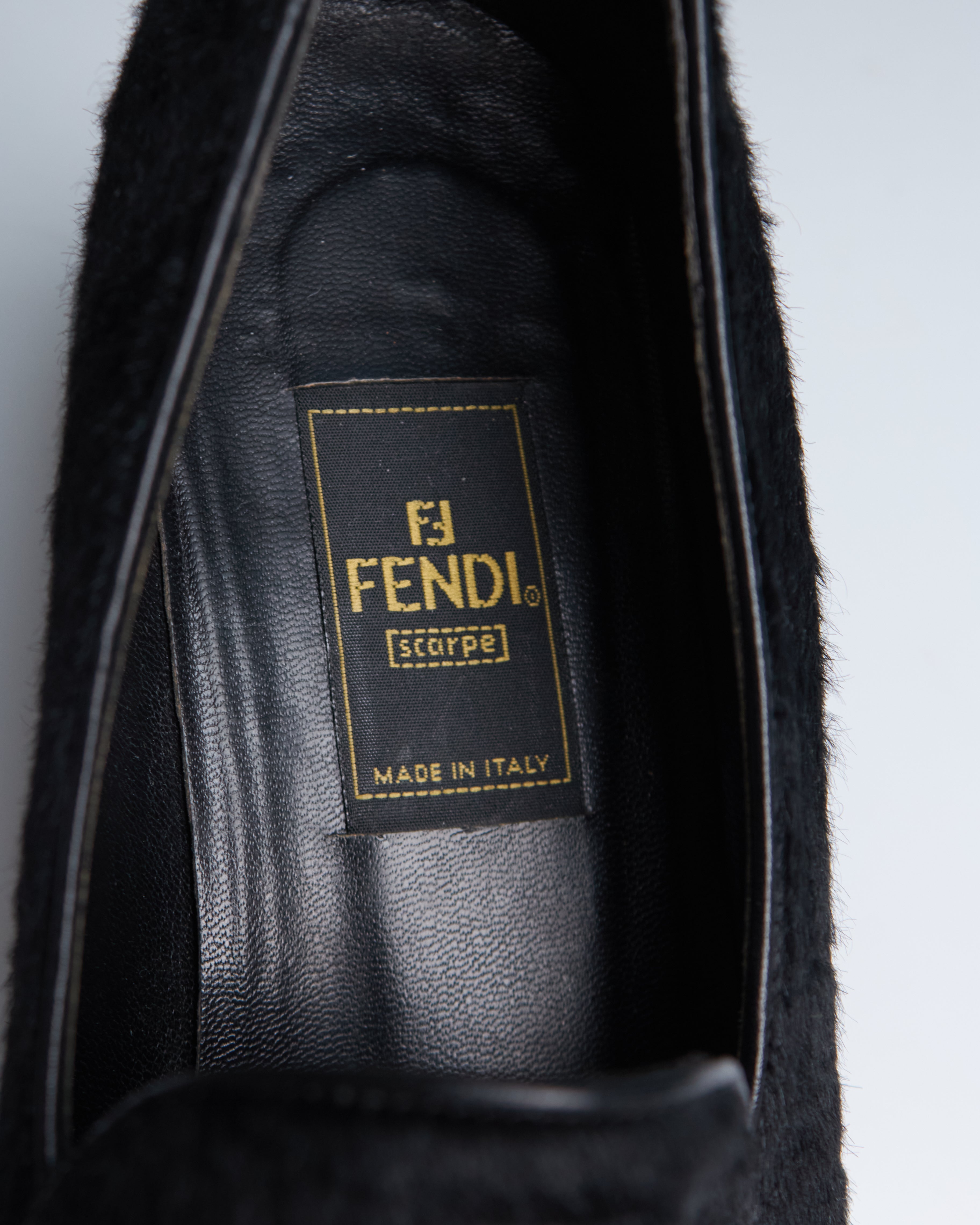 Fendi textured calf hair loafers