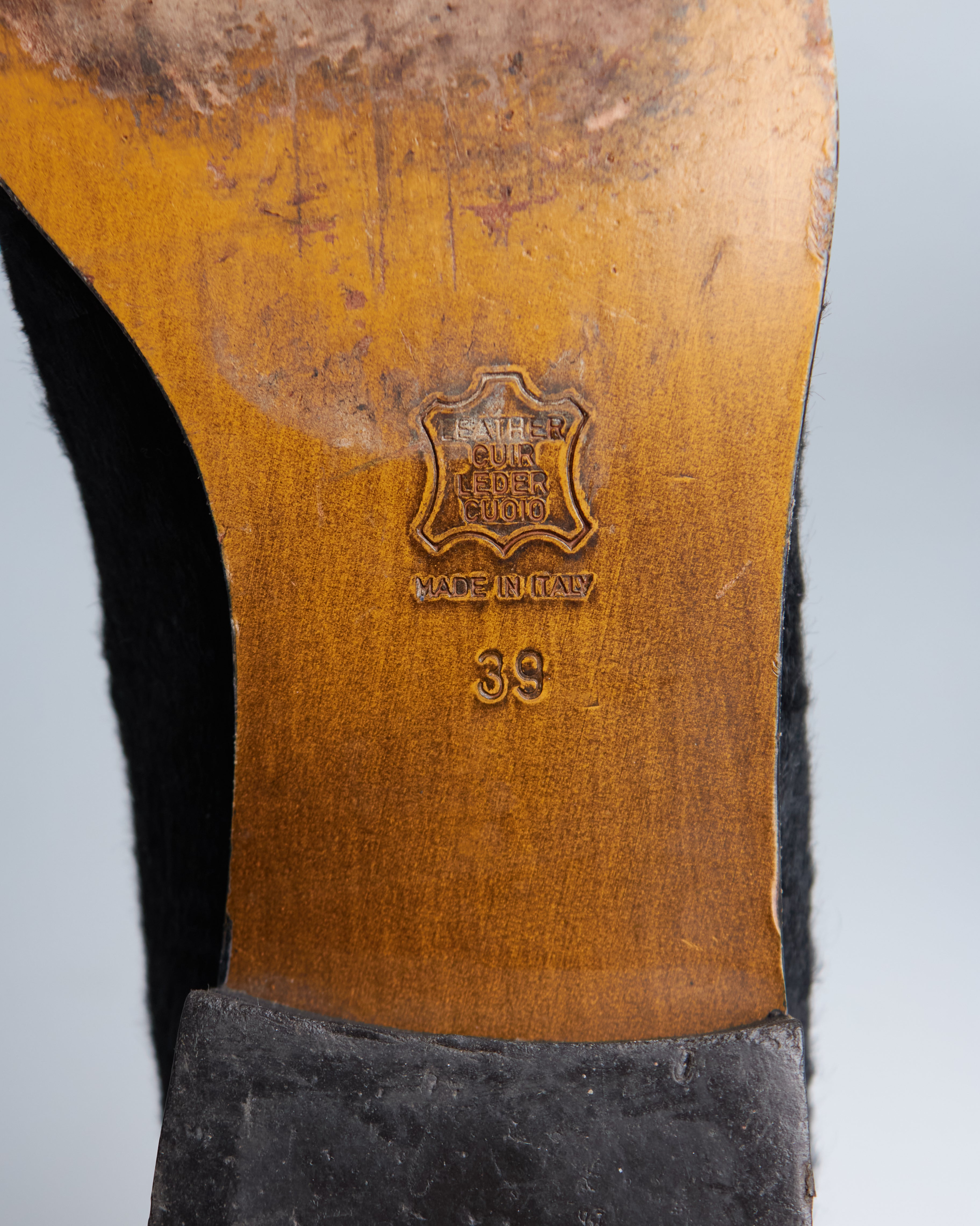 Fendi textured calf hair loafers