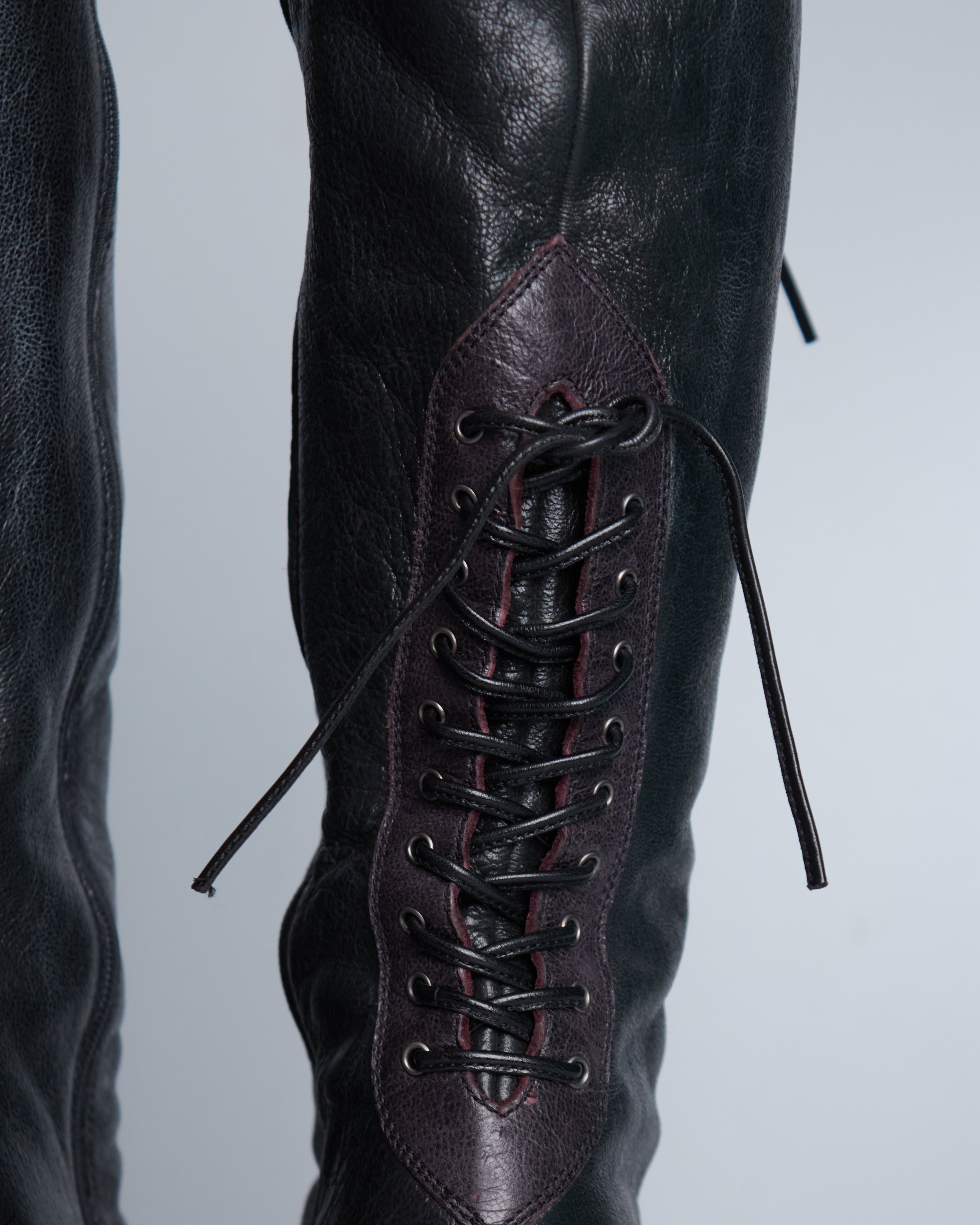 Miu Miu corset-style lace-up knee-high boots