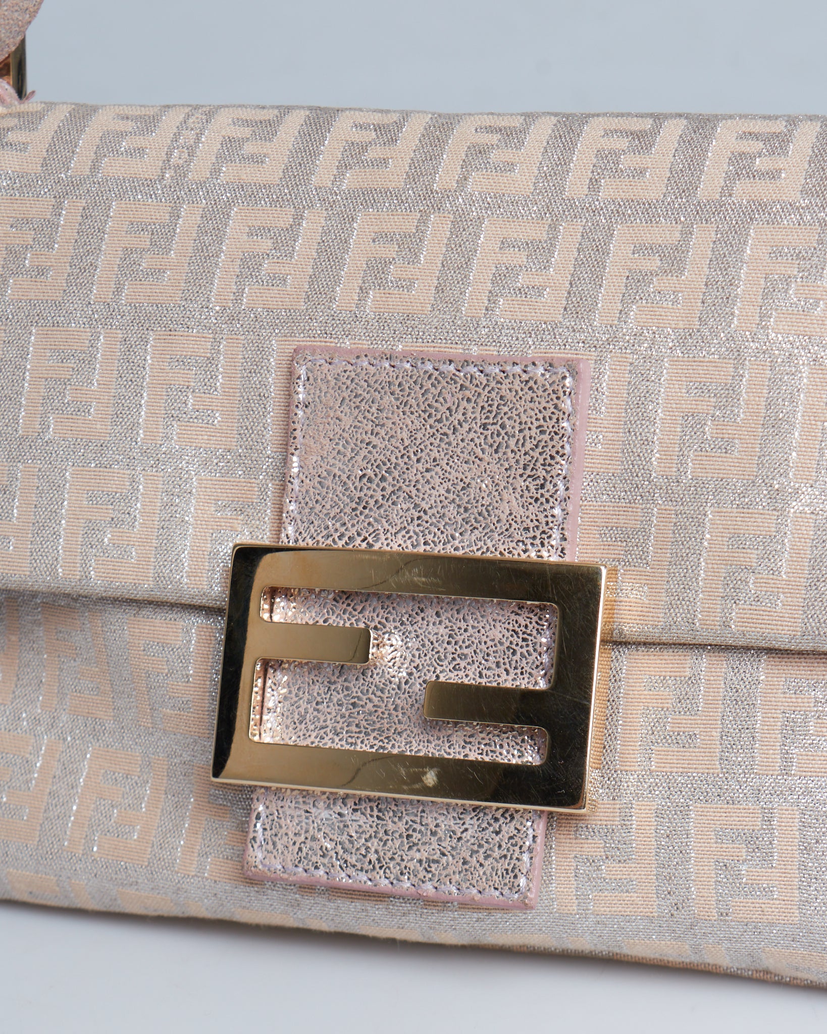 Fendi Metallic Zucca Mini Baguette