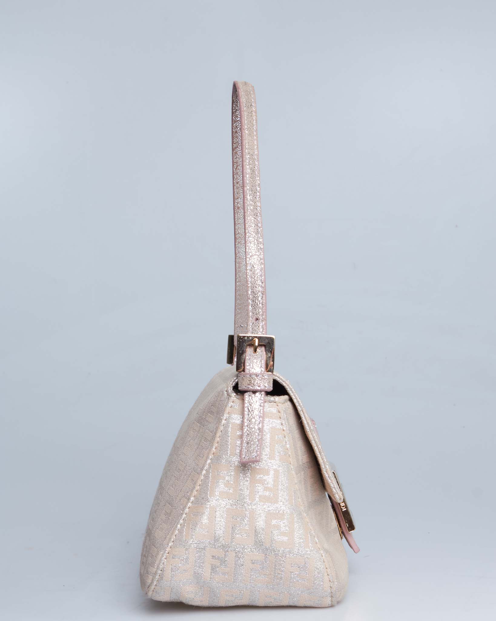 Fendi Metallic Zucca Mini Baguette