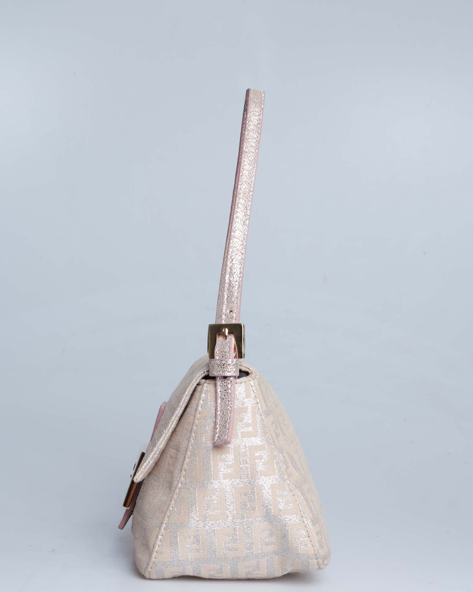 Fendi Metallic Zucca Mini Baguette