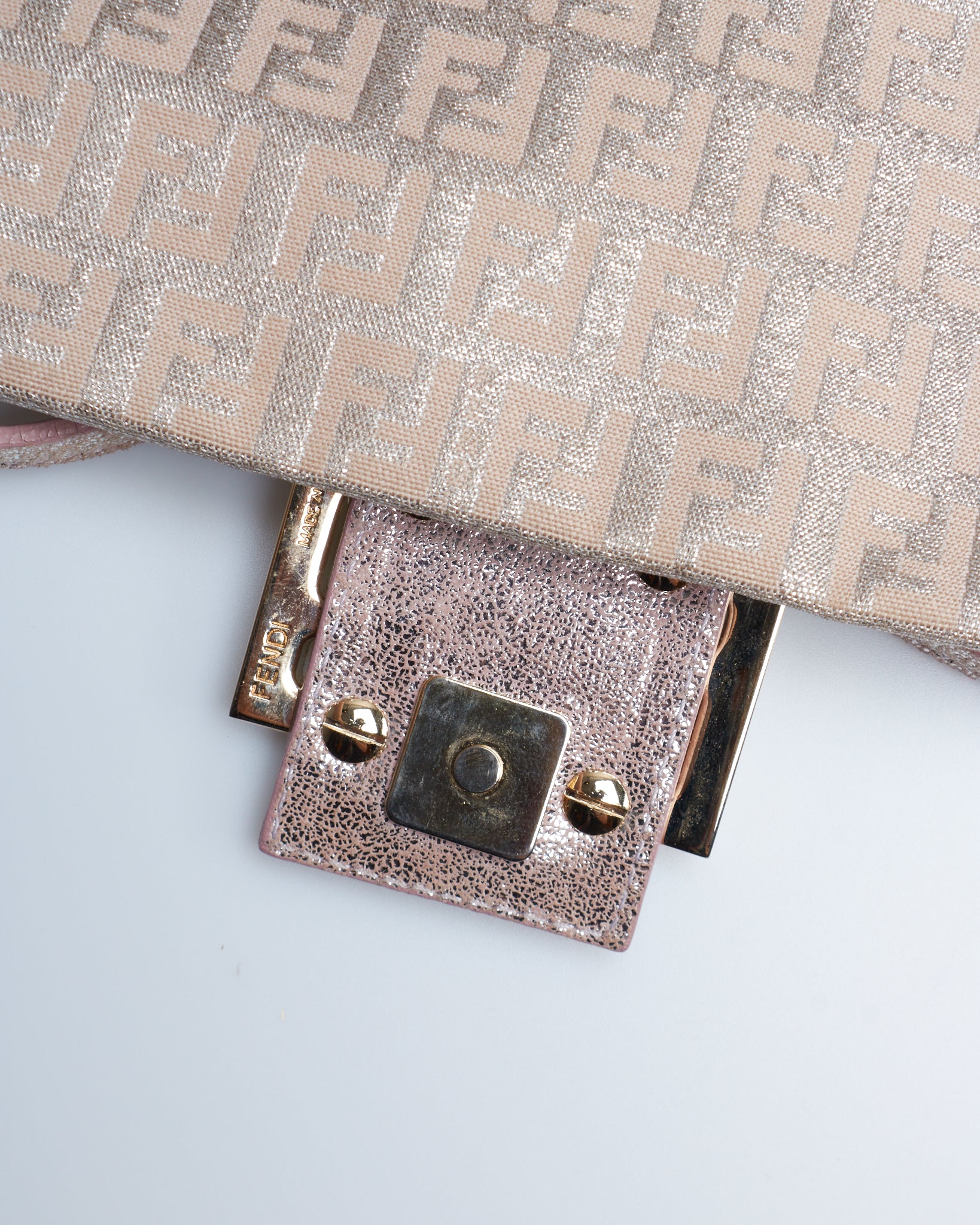 Fendi Metallic Zucca Mini Baguette